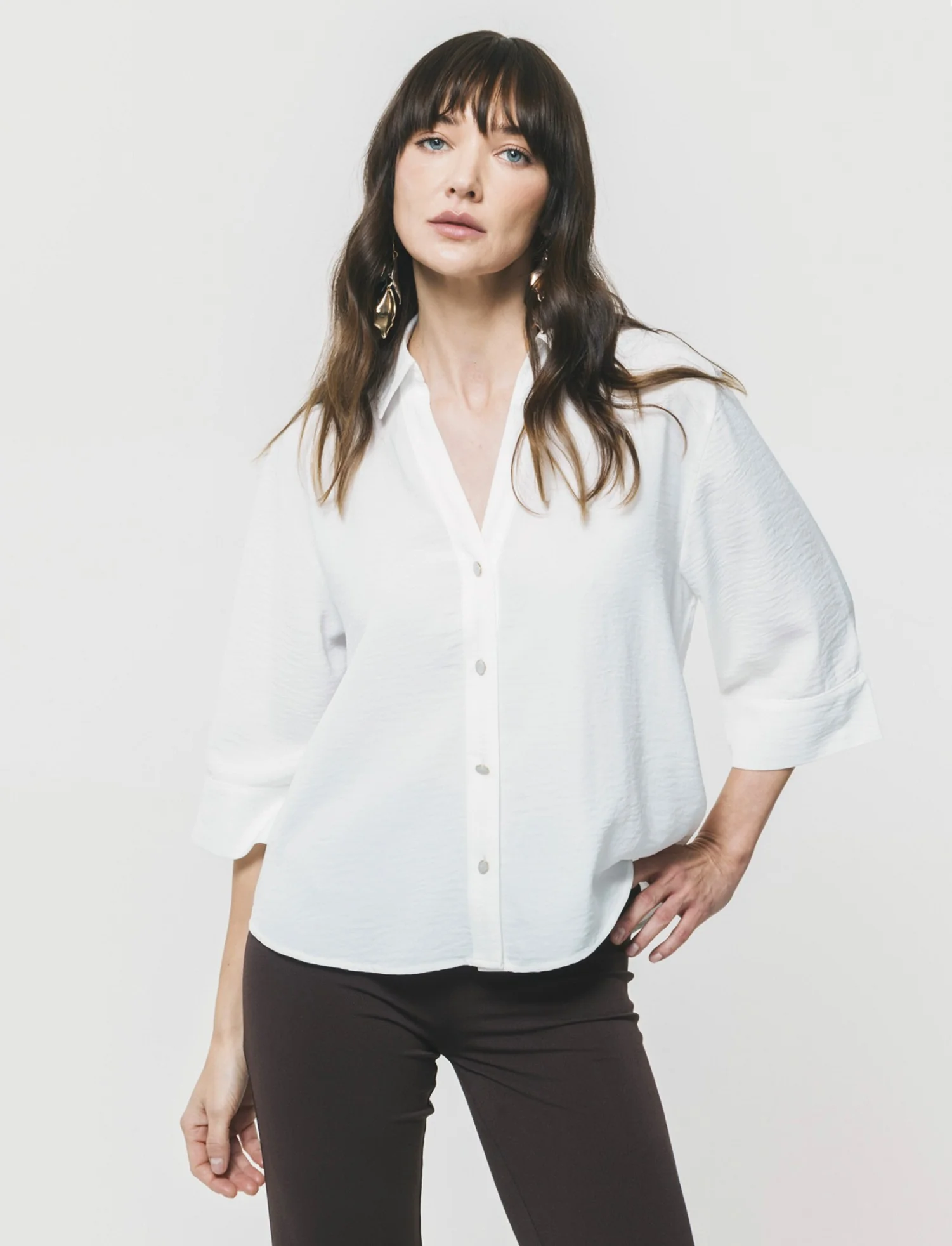 Camicia Basica Maniche a 3/4 - Bianco latte