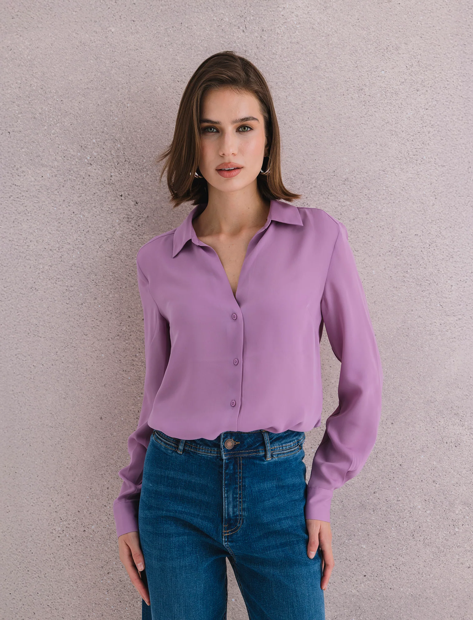 CAMICIA BASICA - Viola malva - Image 4