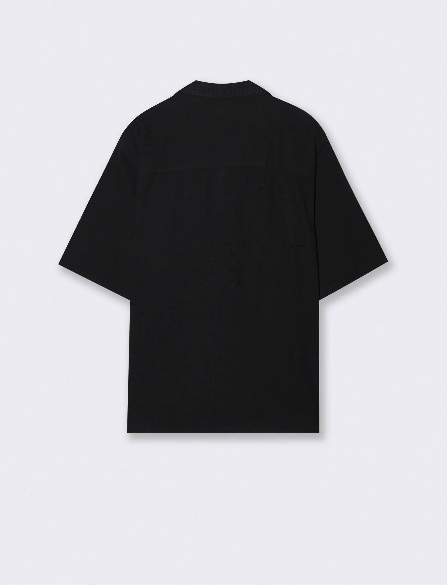 Camicia boxy fit a quadri in cotone - Nero - Image 2