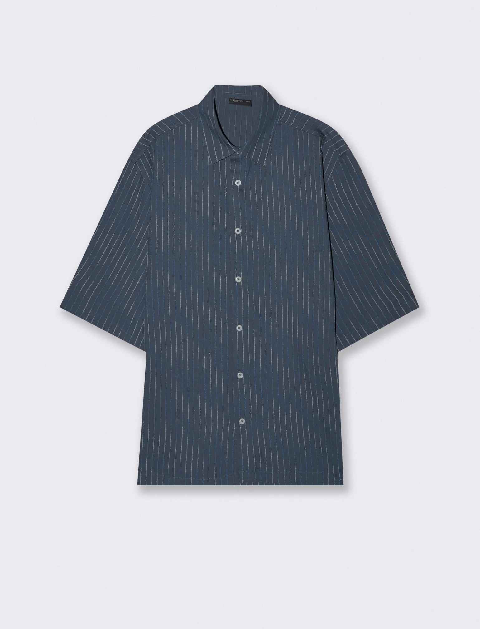 Camicia boxy fit a righe ricamate - Avion - Image 4