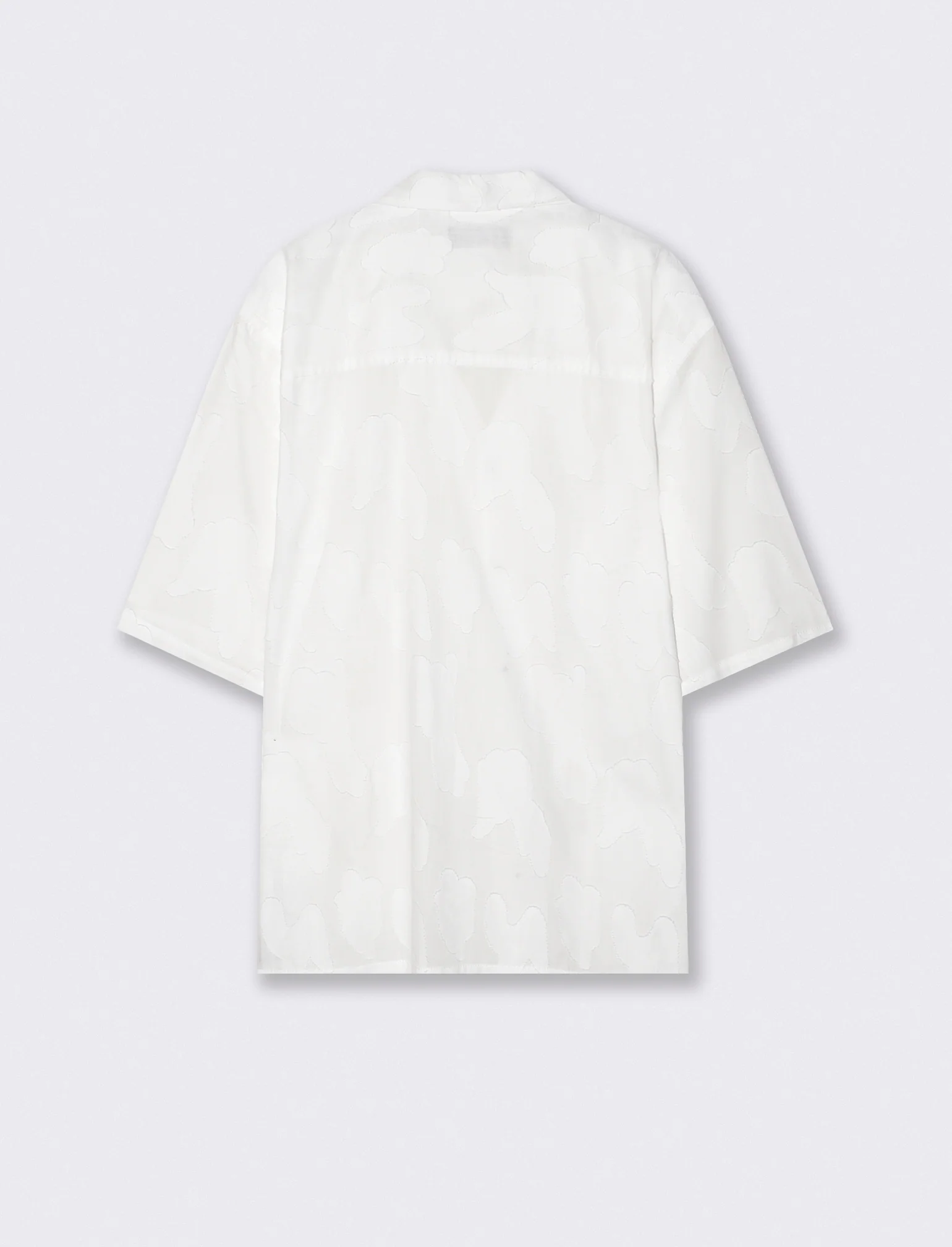 Camicia boxy fit con intarsio astratto - Bianco - Image 2