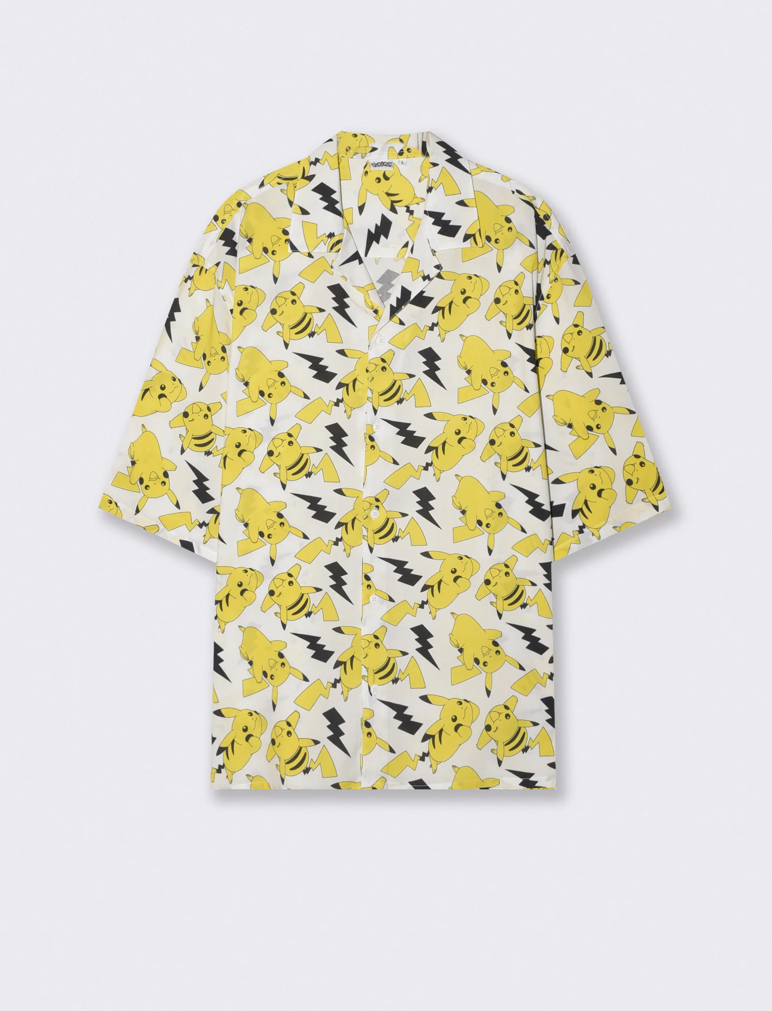 Camicia Boxy Fit con Stampa PokÃ©mon - Bianco