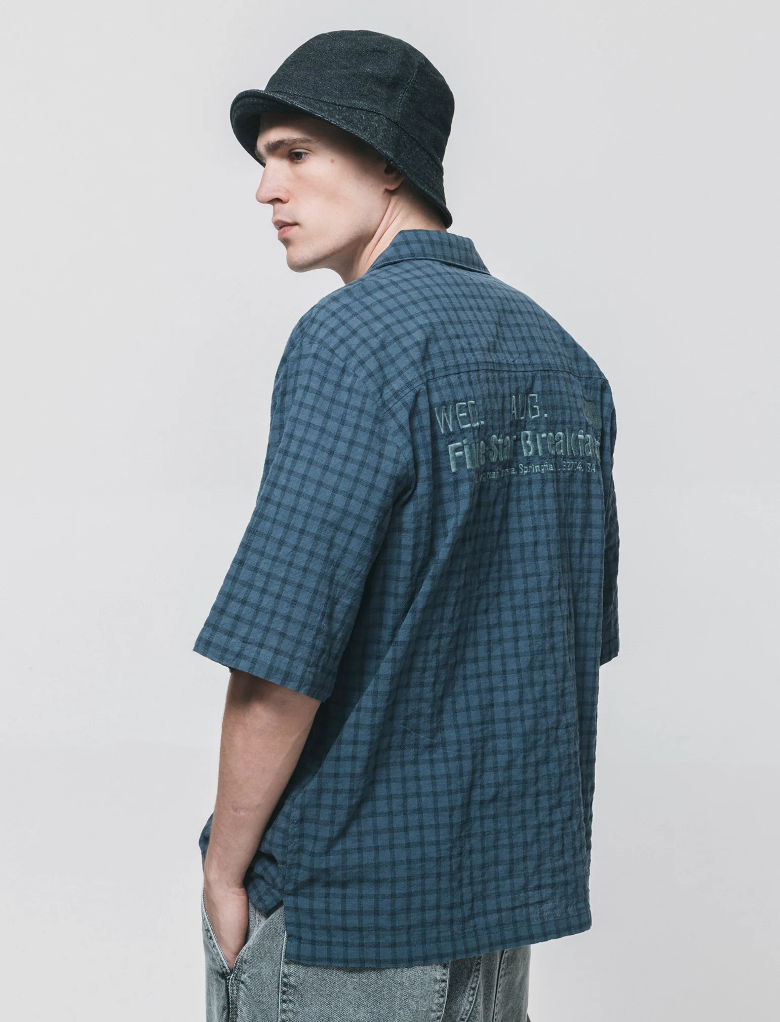 Camicia boxy fit in cotone a quadri - Avion - Image 2