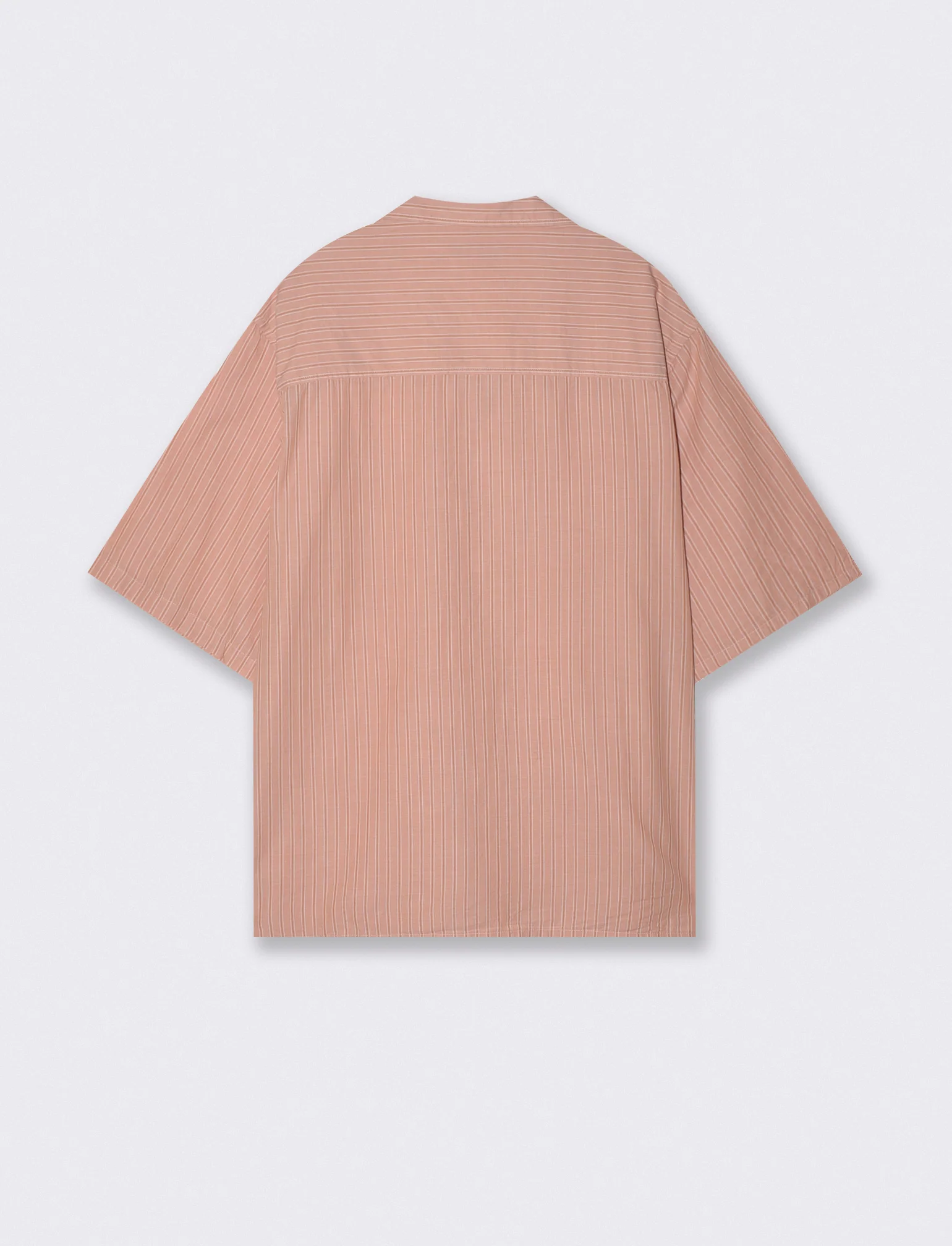 Camicia boxy fit in cotone a righe - Rosa salmone - Image 5
