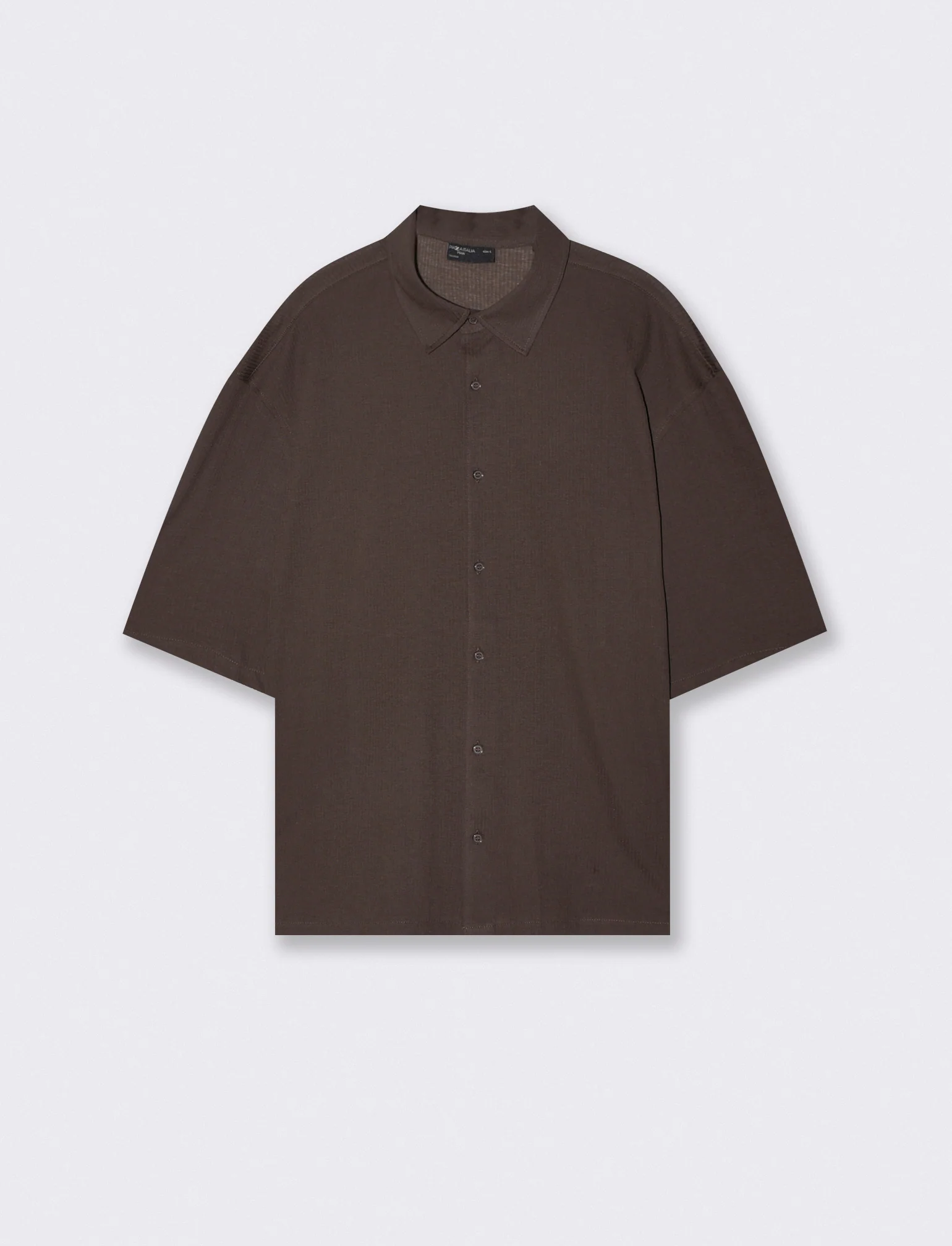 Camicia boxy fit in cotone jacquard - Moro