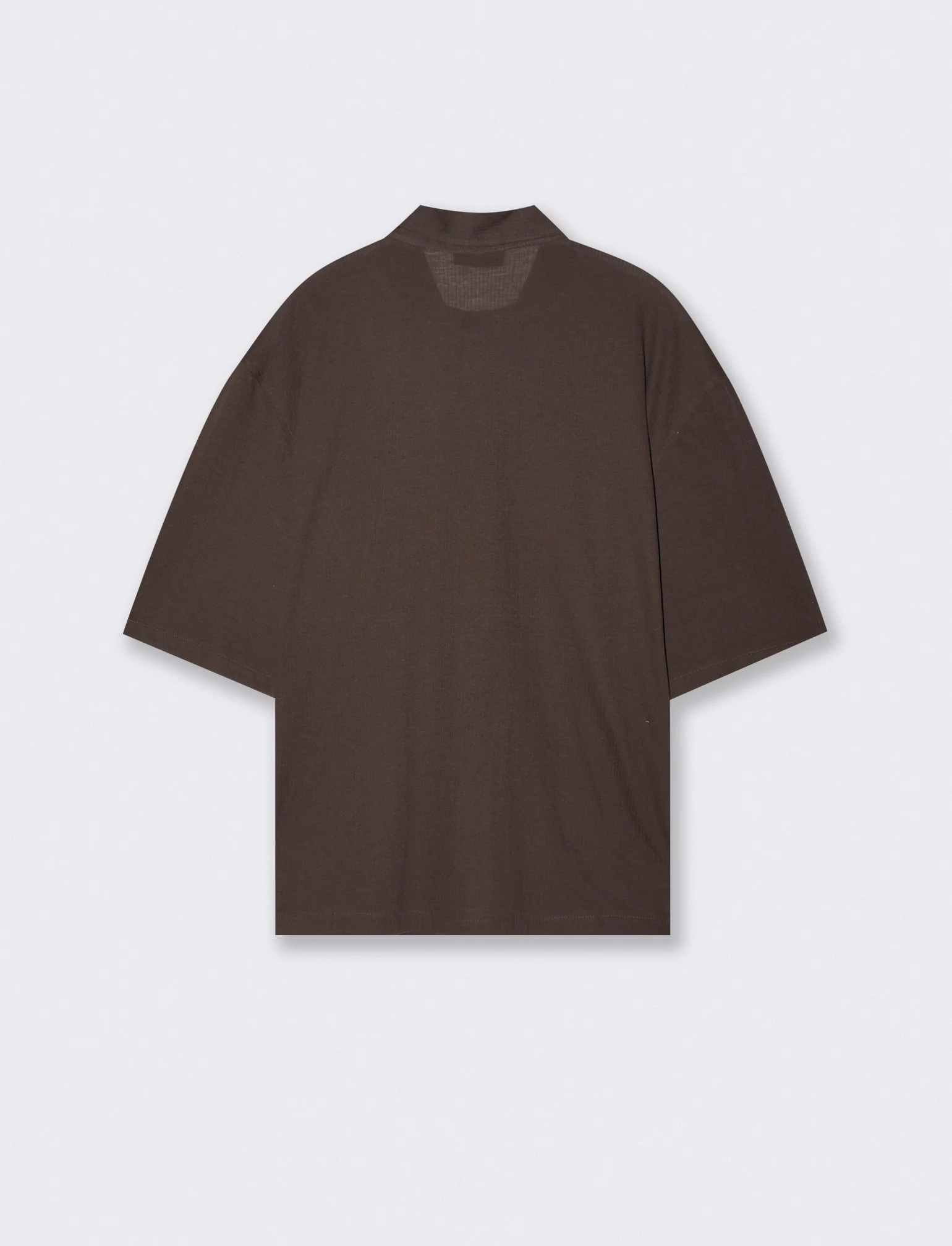 Camicia boxy fit in cotone jacquard - Moro - Image 2