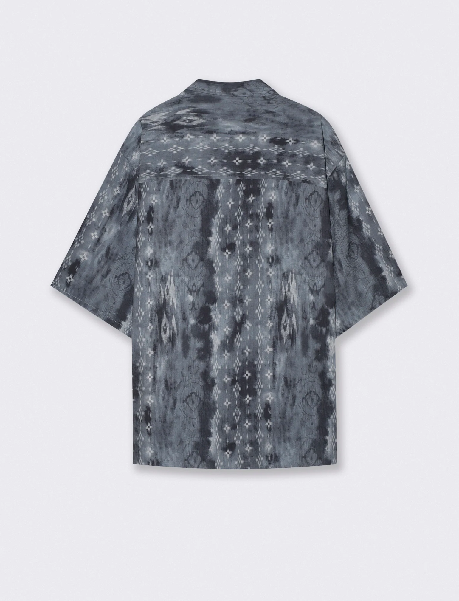 Camicia boxy fit in tessuto goffrato - Grigio - Image 2