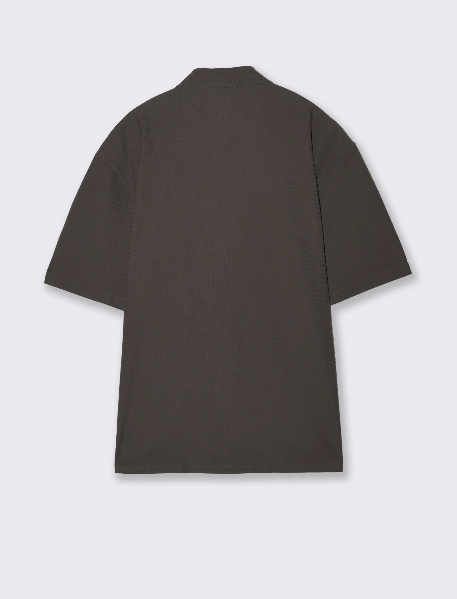 Camicia boxy fit in tessuto jacquard - Moro - Image 2