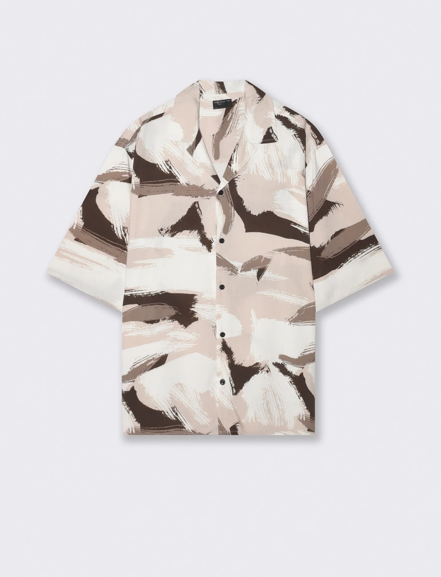 Camicia boxy fit in viscosa fantasia - Beige