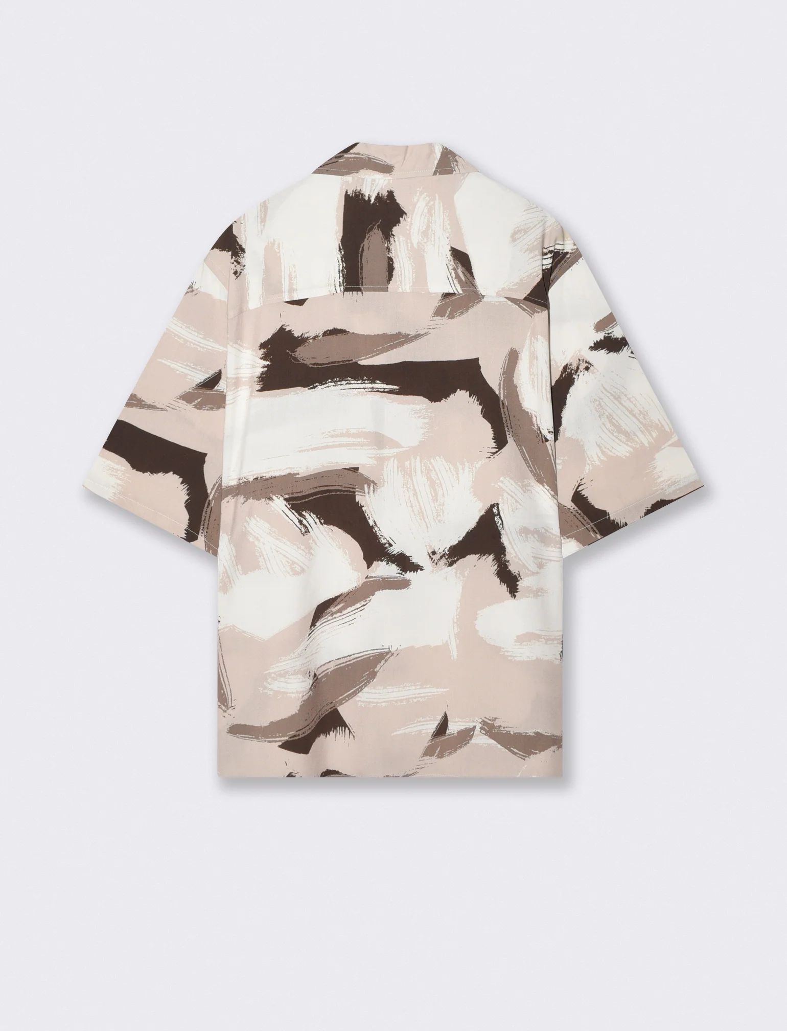 Camicia boxy fit in viscosa fantasia - Beige - Image 2