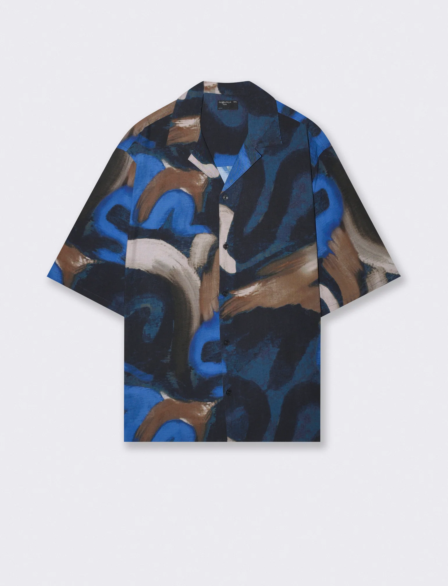 Camicia boxy fit in viscosa fantasia - Bluette - Image 2