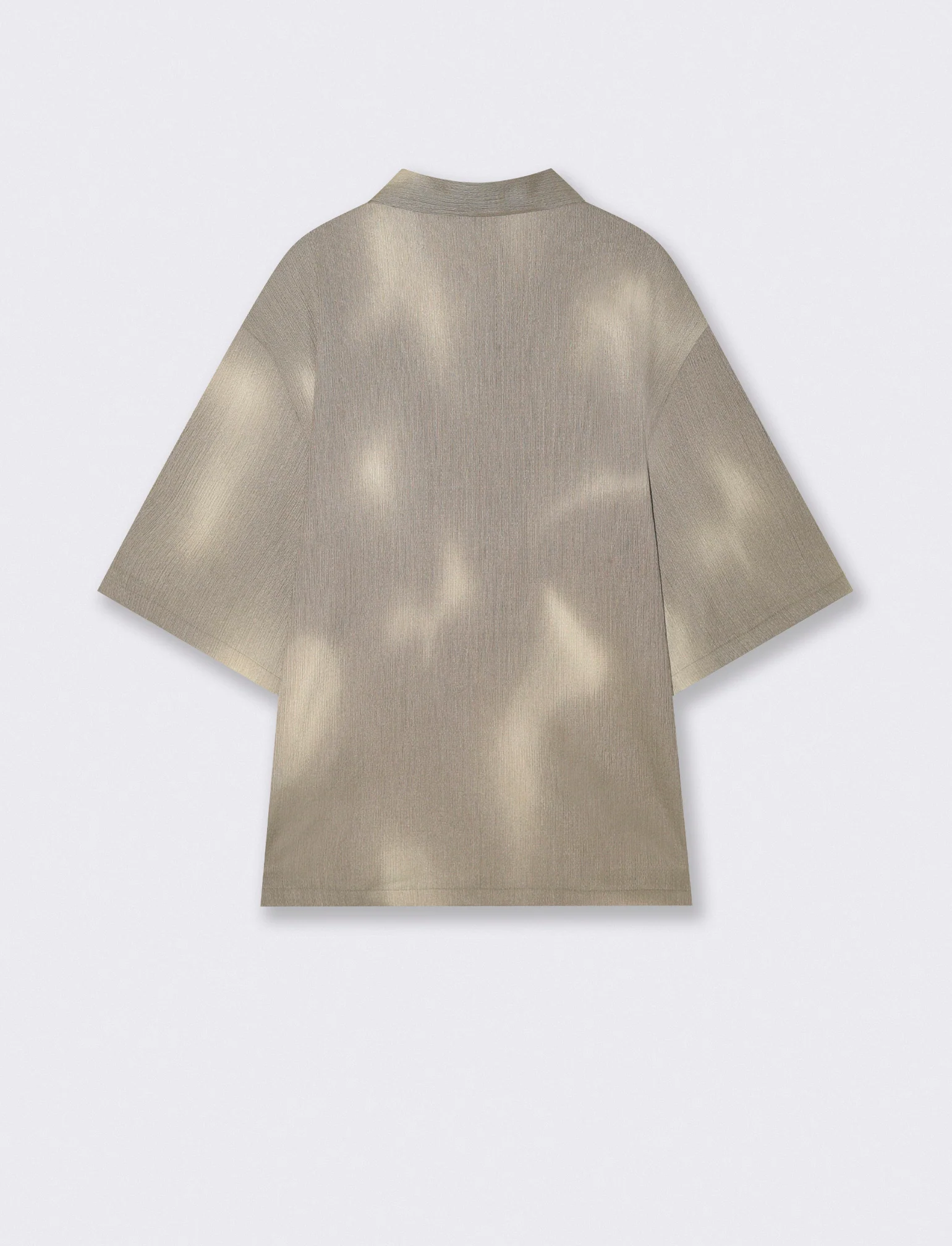 Camicia boxy fit jacquard astratto - Grigio fango - Image 5