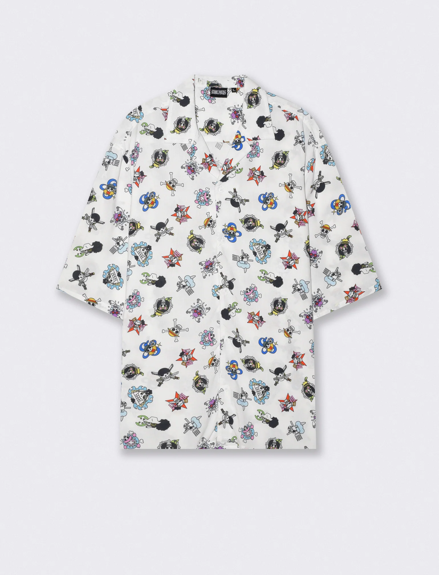Camicia boxy fit stampa all over Onepiece - Bianco - Image 3