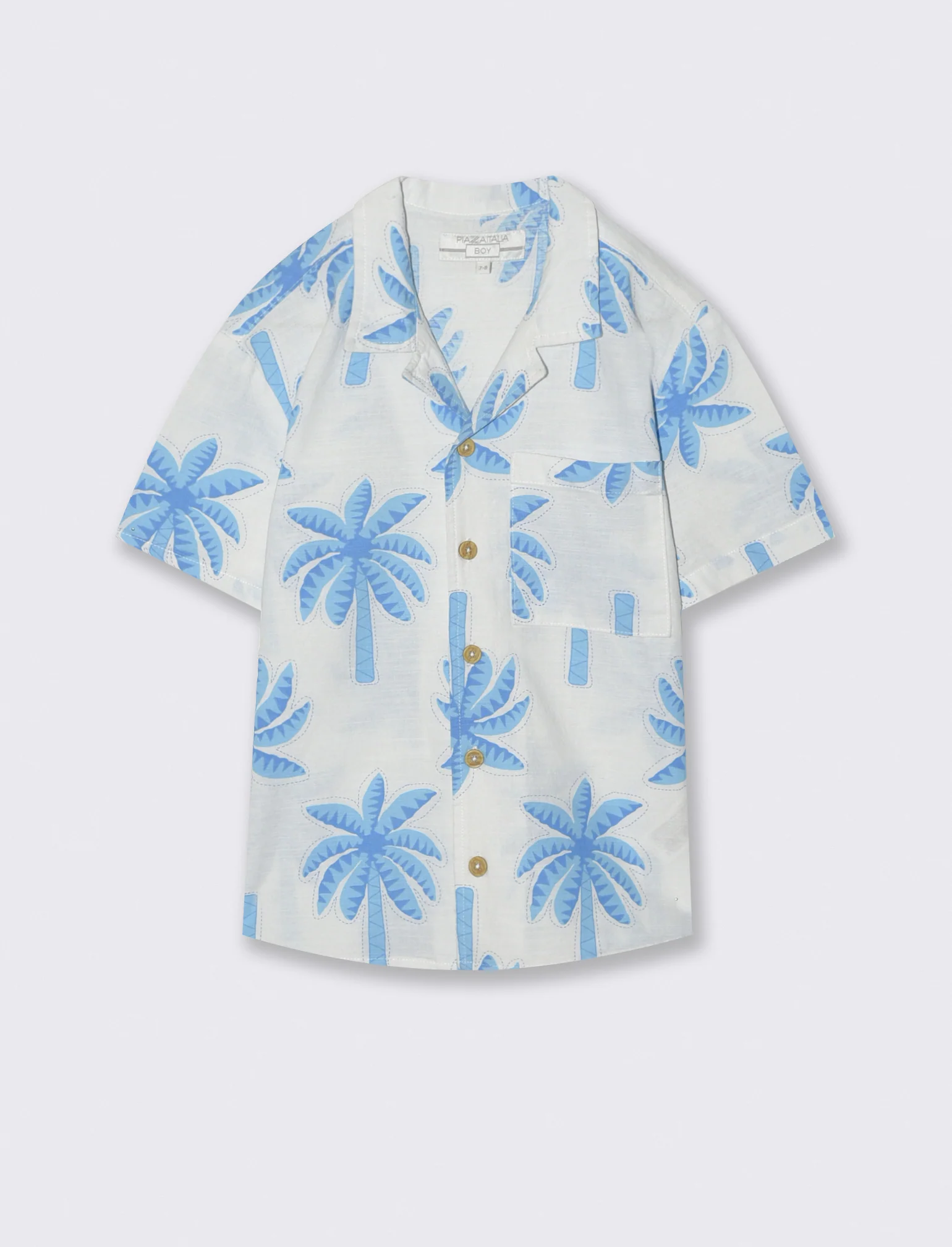 Camicia collo coreana in misto lino - Fantasia - Image 4