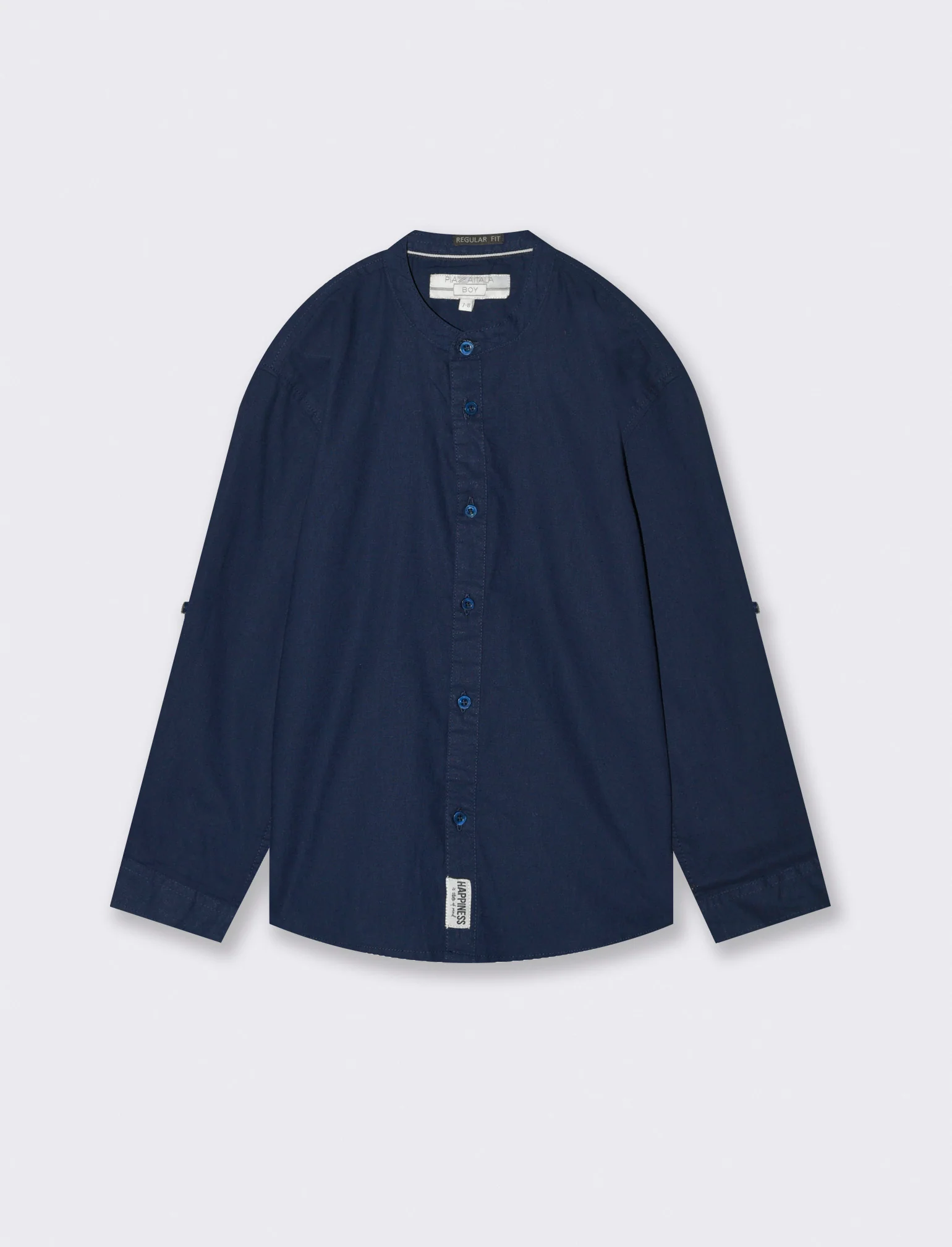 Camicia collo coreano da bambino - Blu - Image 3