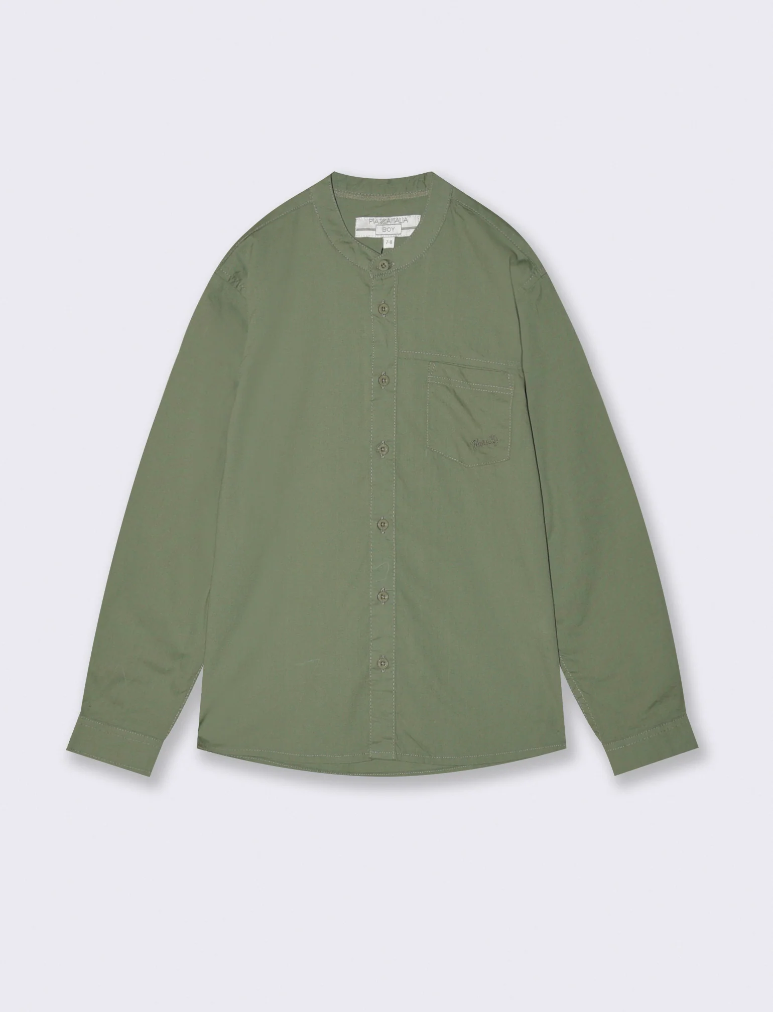 Camicia collo coreano - Verde salvia - Image 2