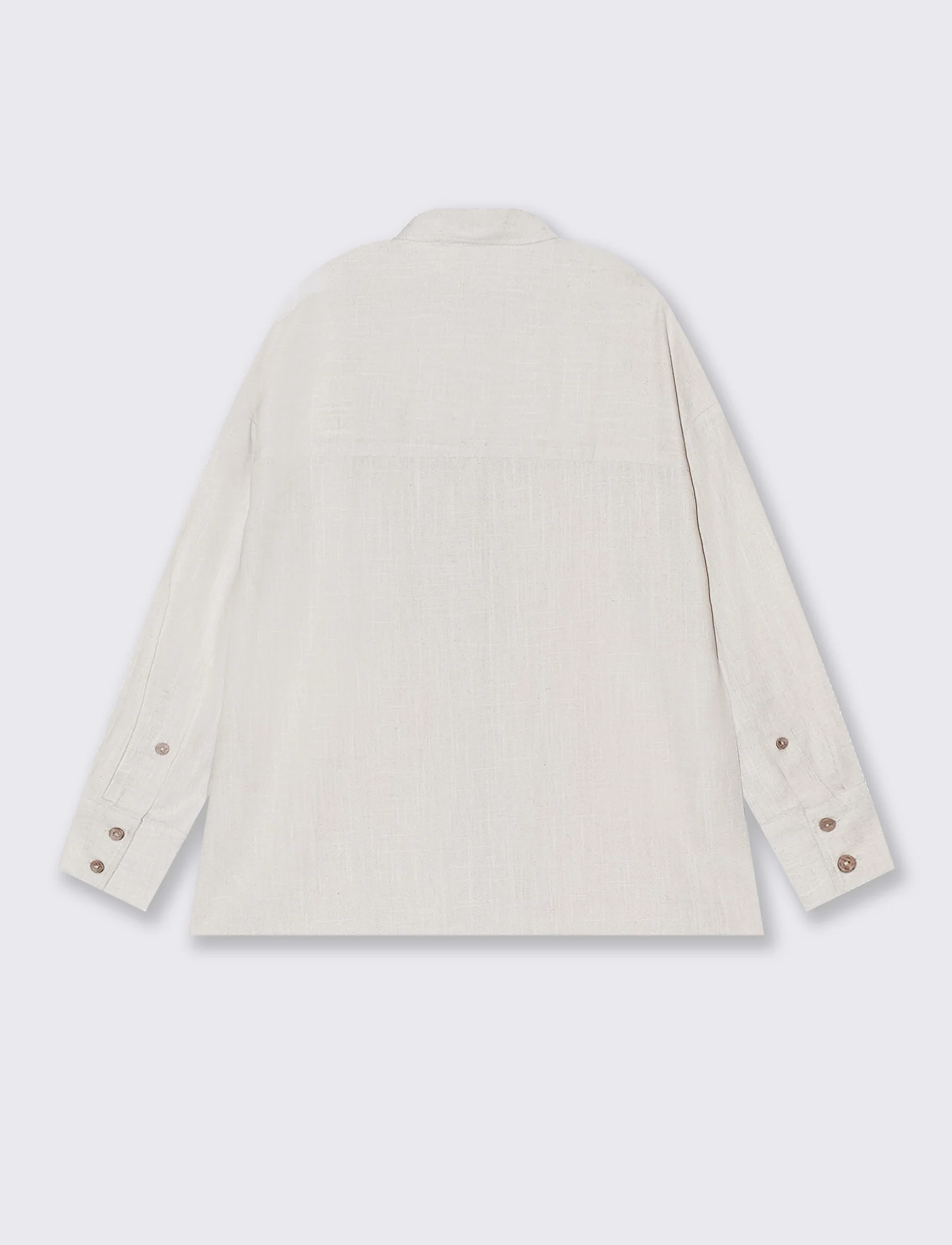 Camicia con bottoni al fondo da donna - Beige corda - Image 5