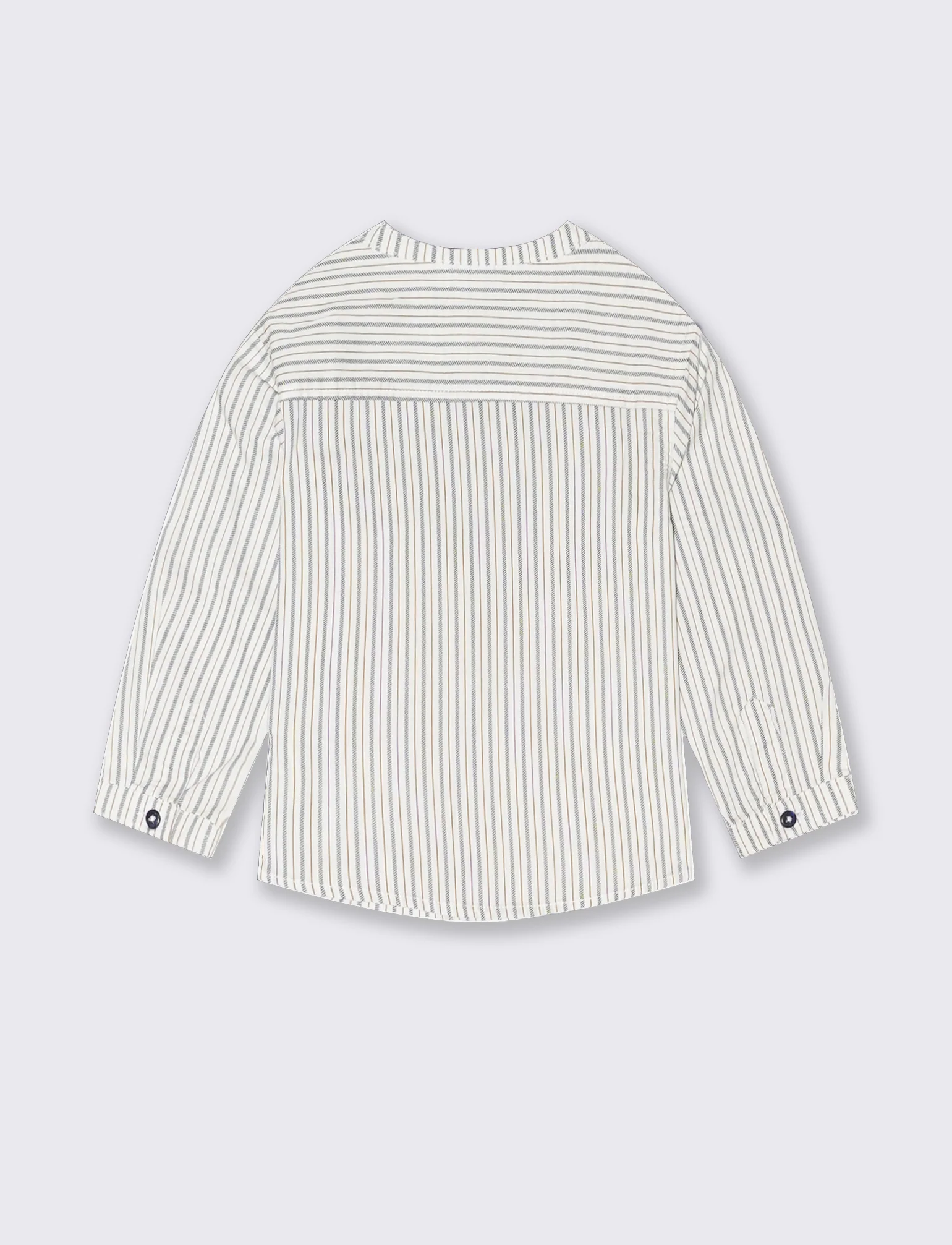Camicia con colletto alla coreana da neonato - Righe - Image 3