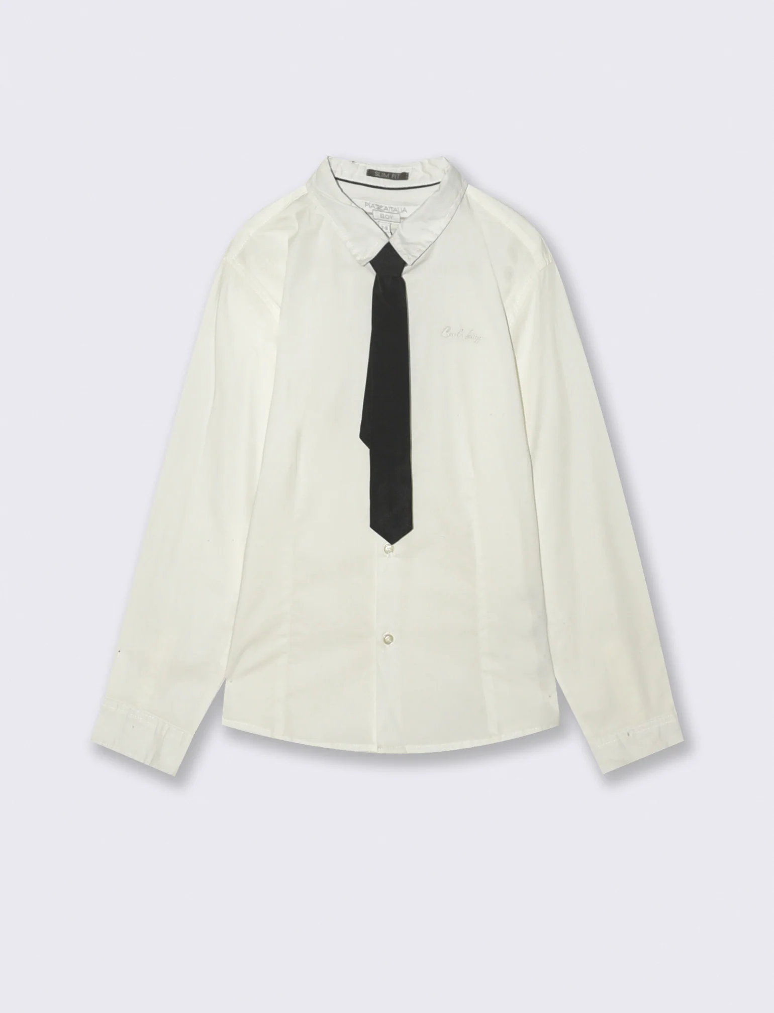 Camicia con cravatta. - Bianco