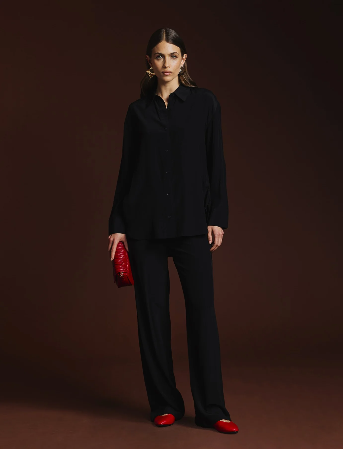 CAMICIA CON DOPPIO BOTTONE AL POLSO - Nero - Image 4