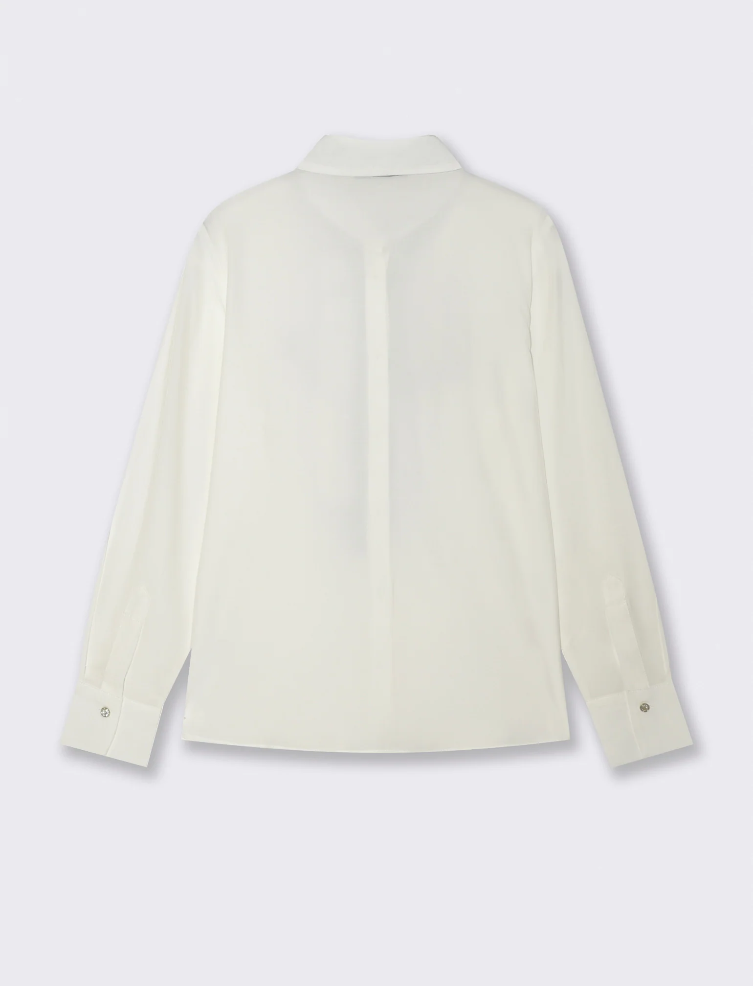 Camicia con fusciacca al collo e maniche lunghe - Bianco - Image 2