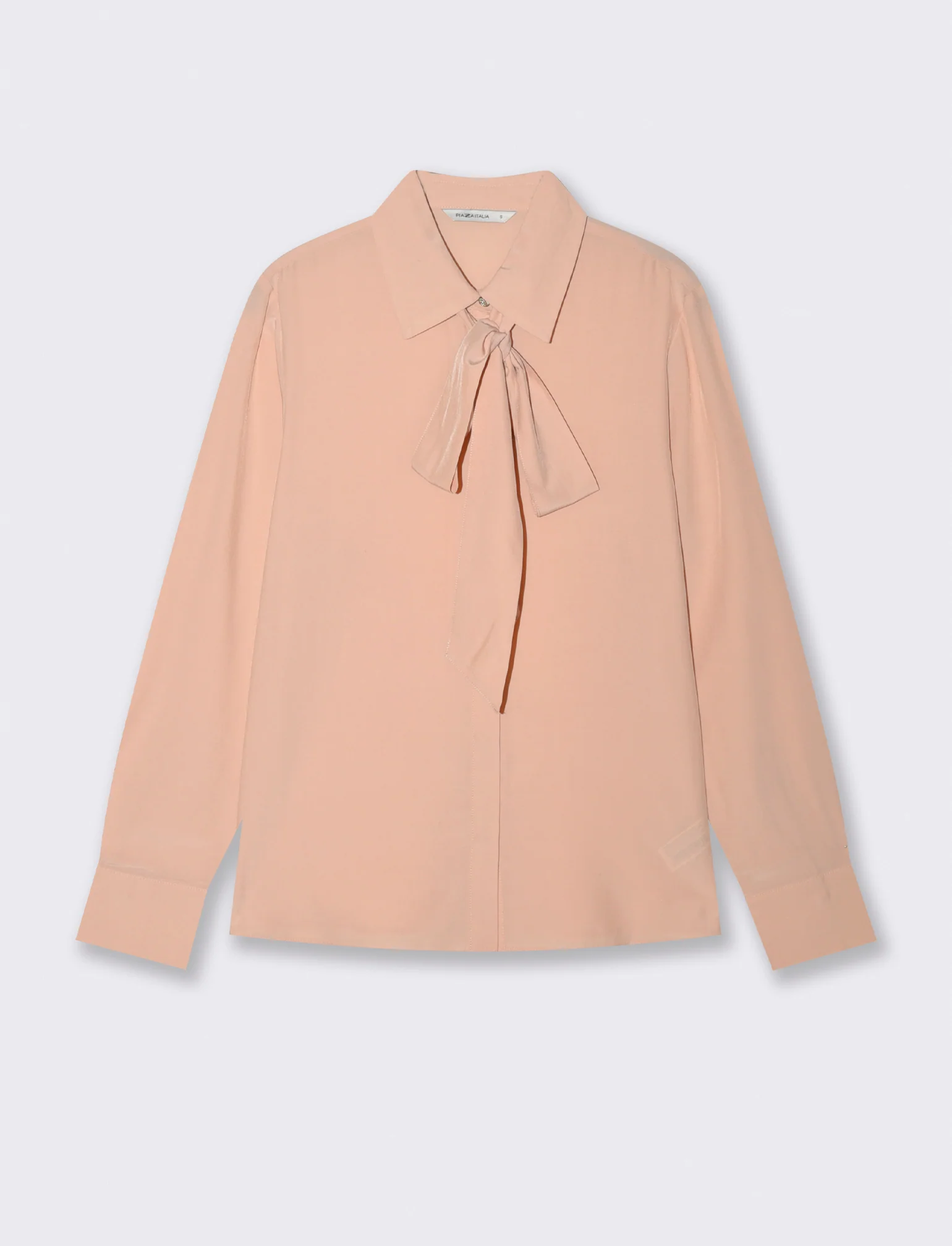 Camicia con fusciacca al collo e maniche lunghe - Pesca
