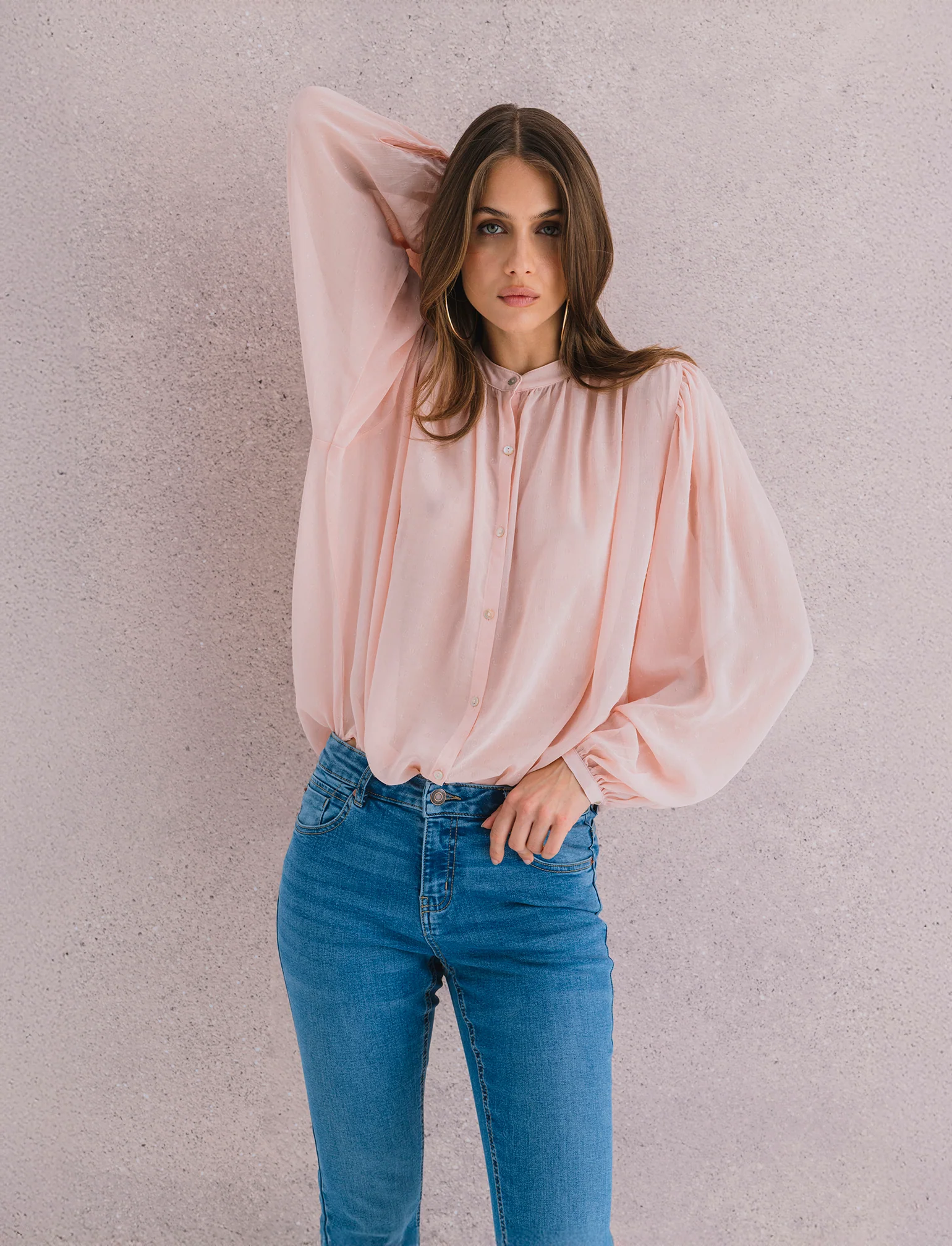 CAMICIA CON MANICA A 3/4 - Rosa chiaro