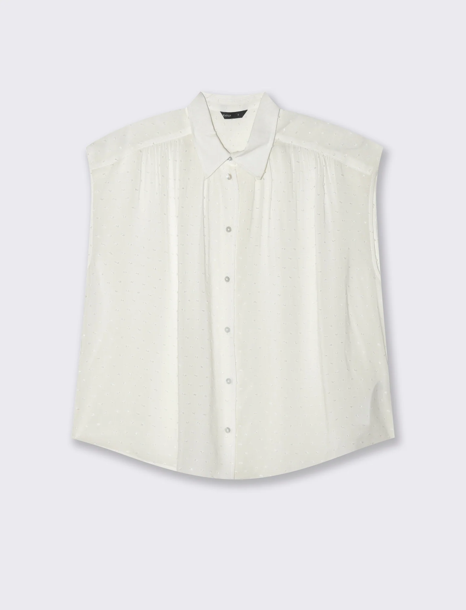 CAMICIA CON MANICHE AD ALETTA - Avorio - Image 2