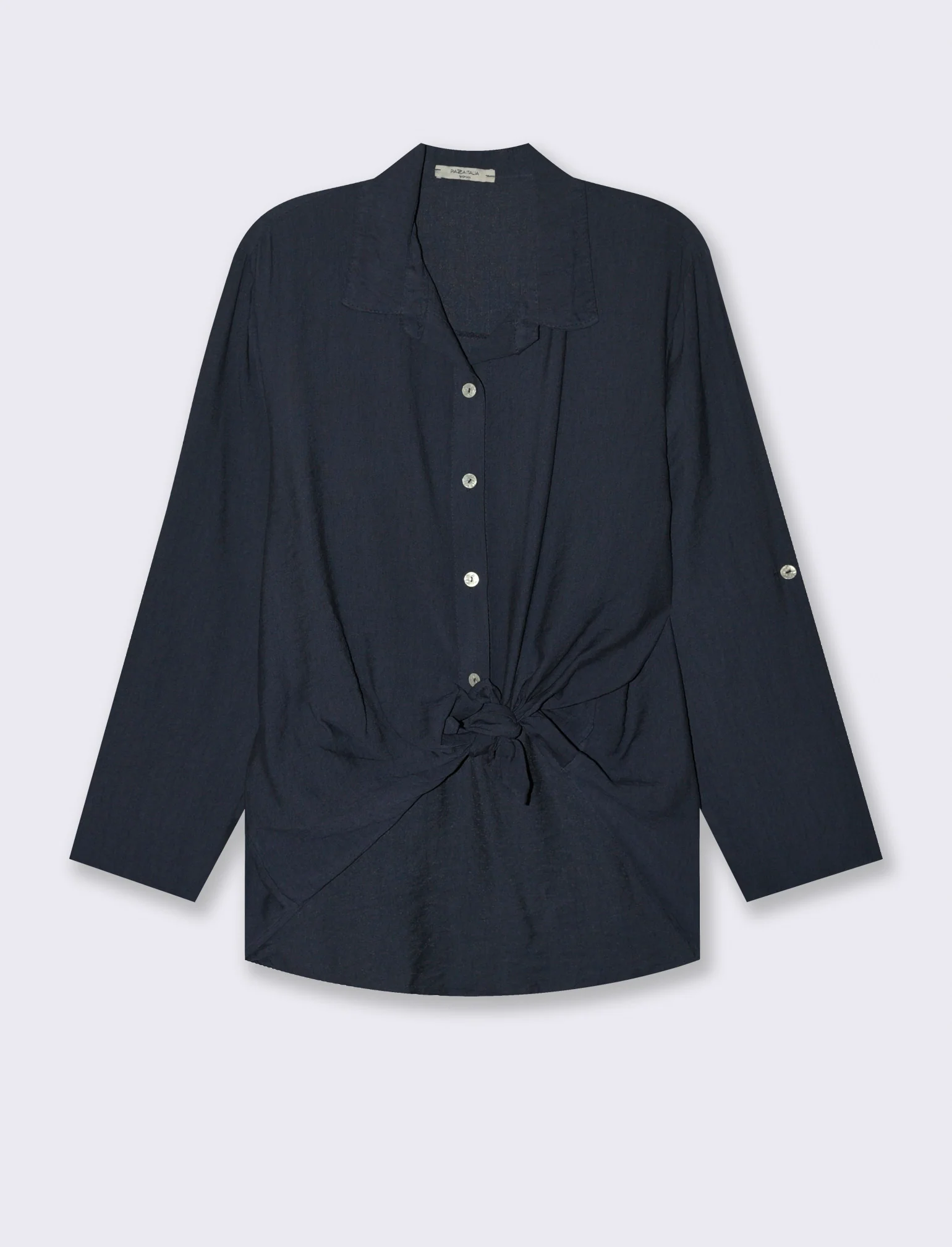 Camicia con nodo al fondo - Blu - Image 3