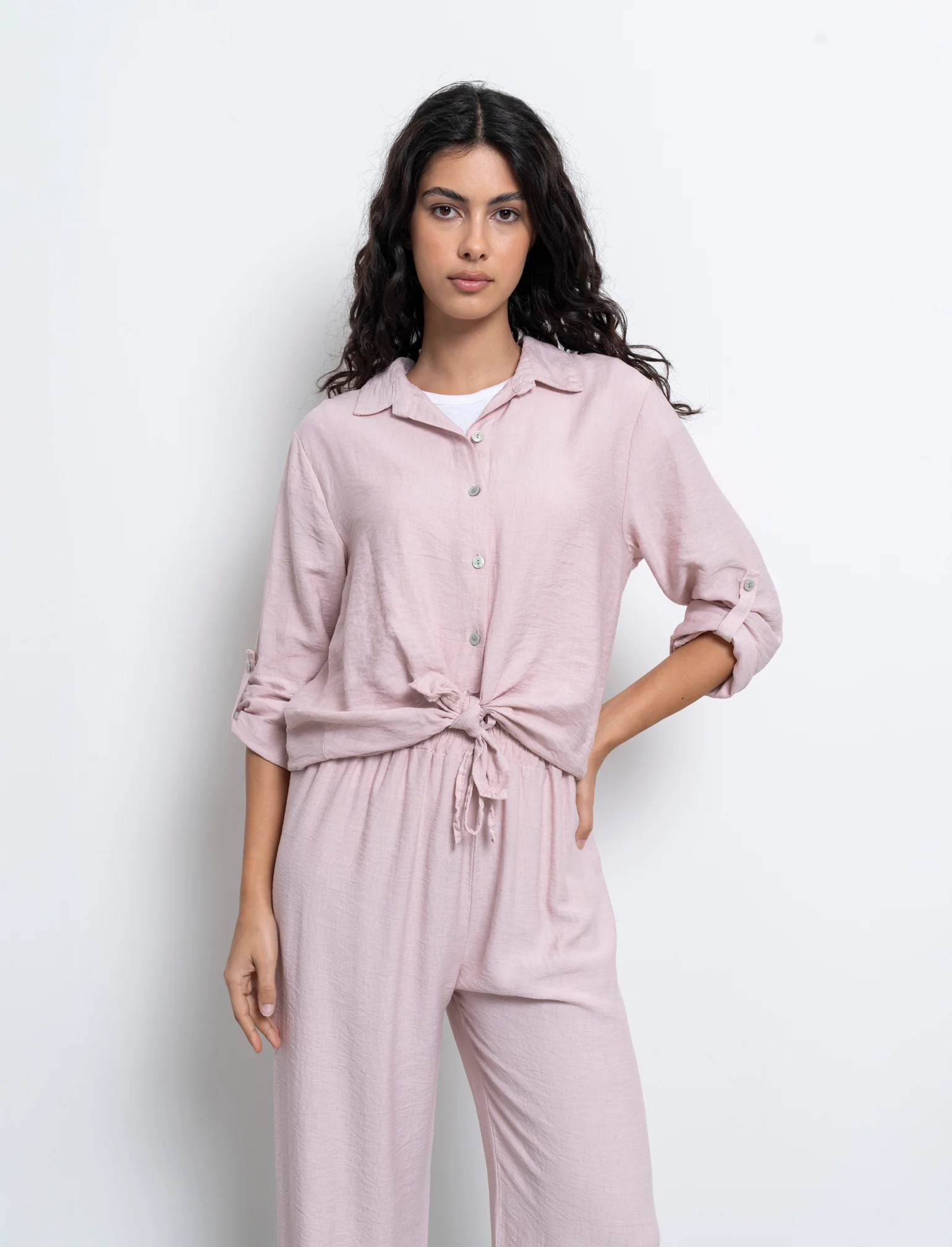 Camicia con nodo al fondo - Rosa