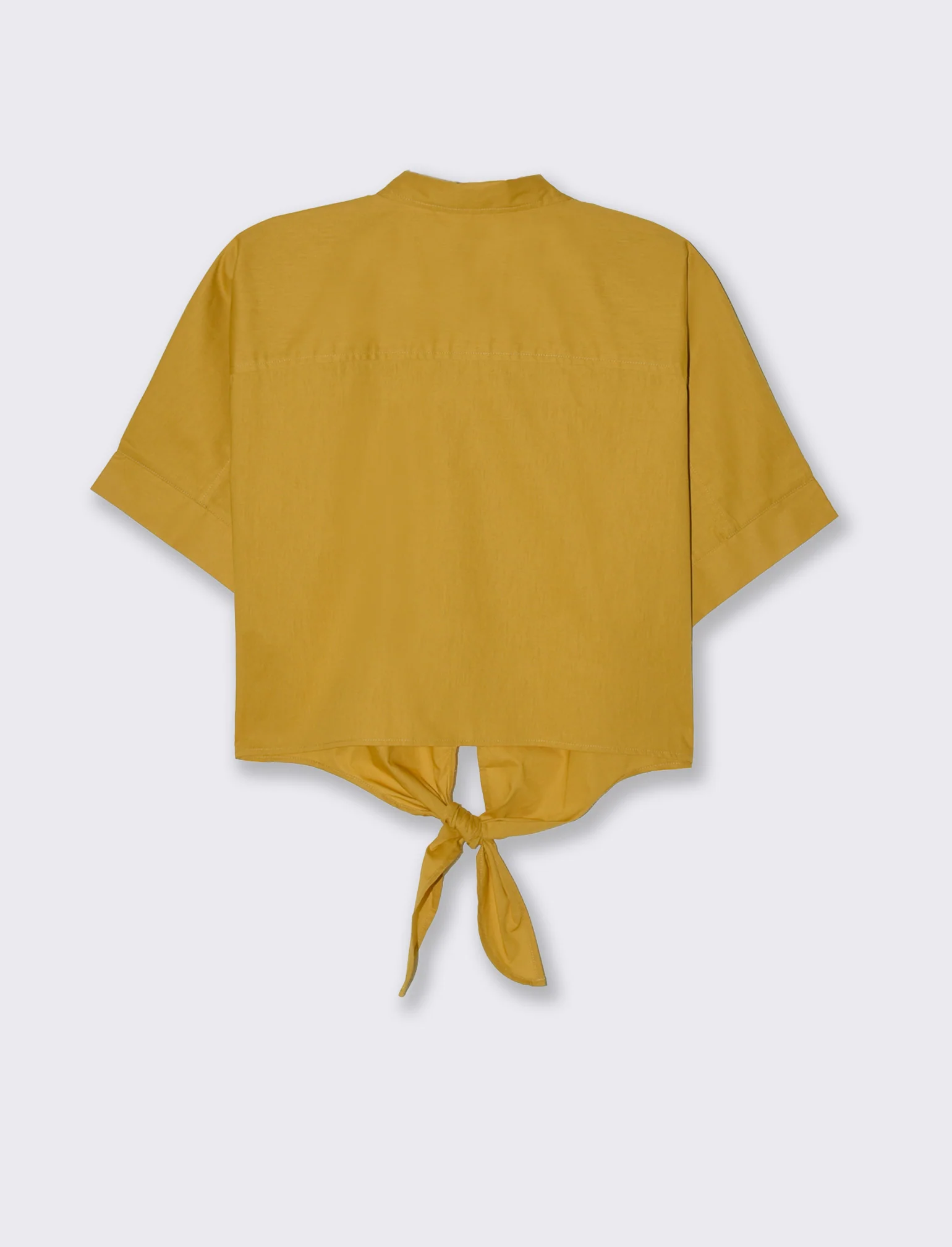 Camicia con nodo da donna - Senape - Image 2