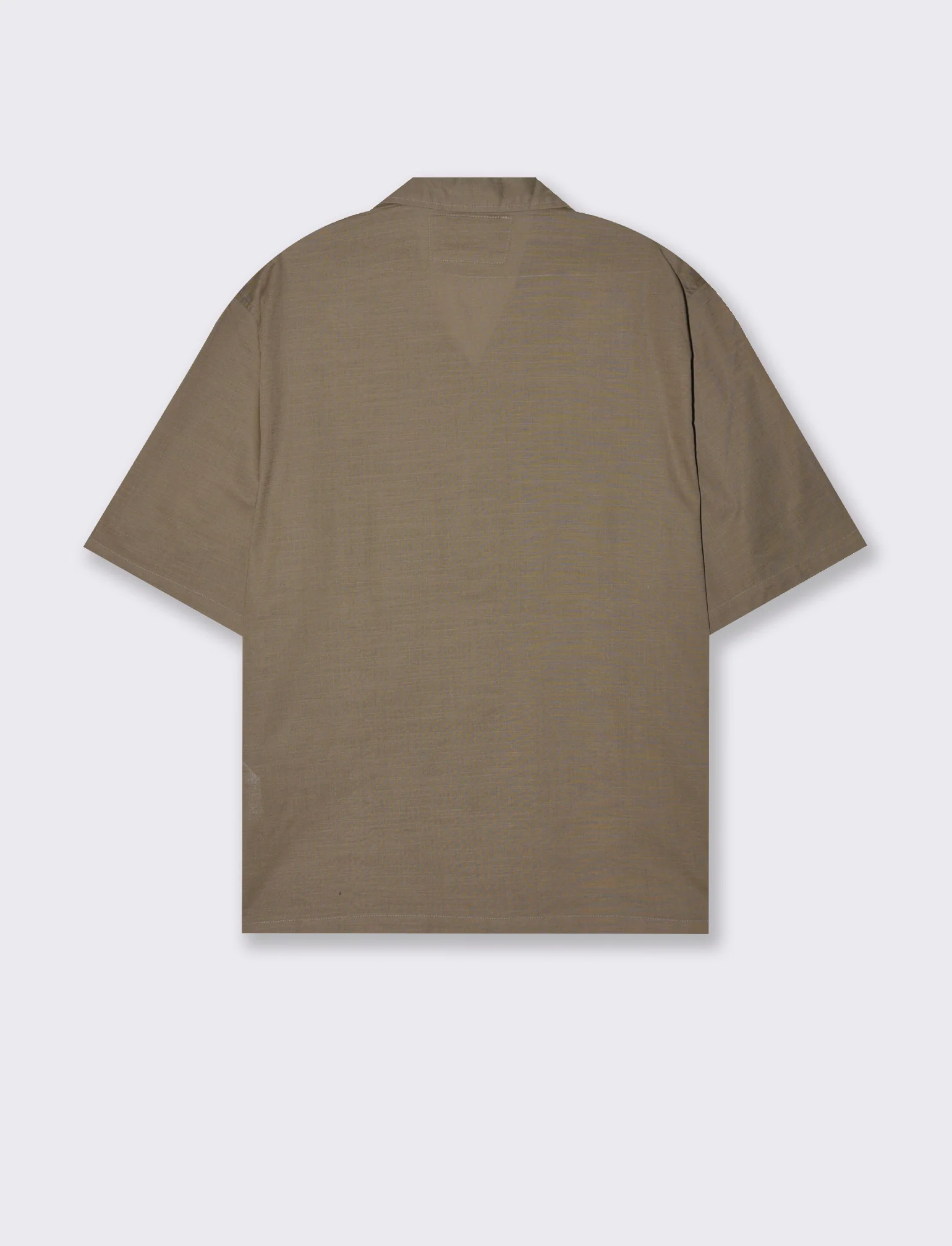 Camicia con ricami e doppio taschino da uomo - Grigio fango