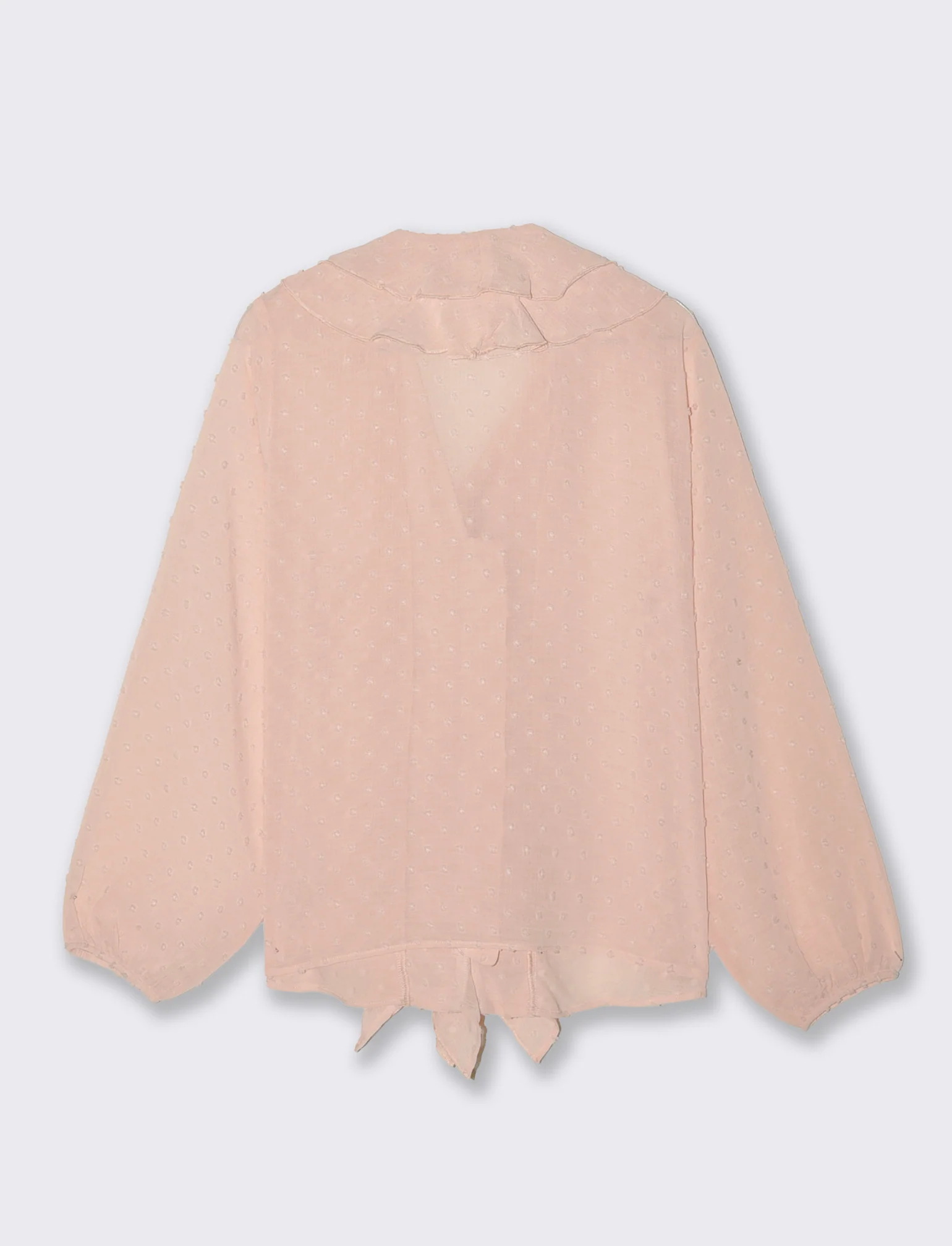 Camicia con scollo a V e rouches - Rosa chiaro - Image 2