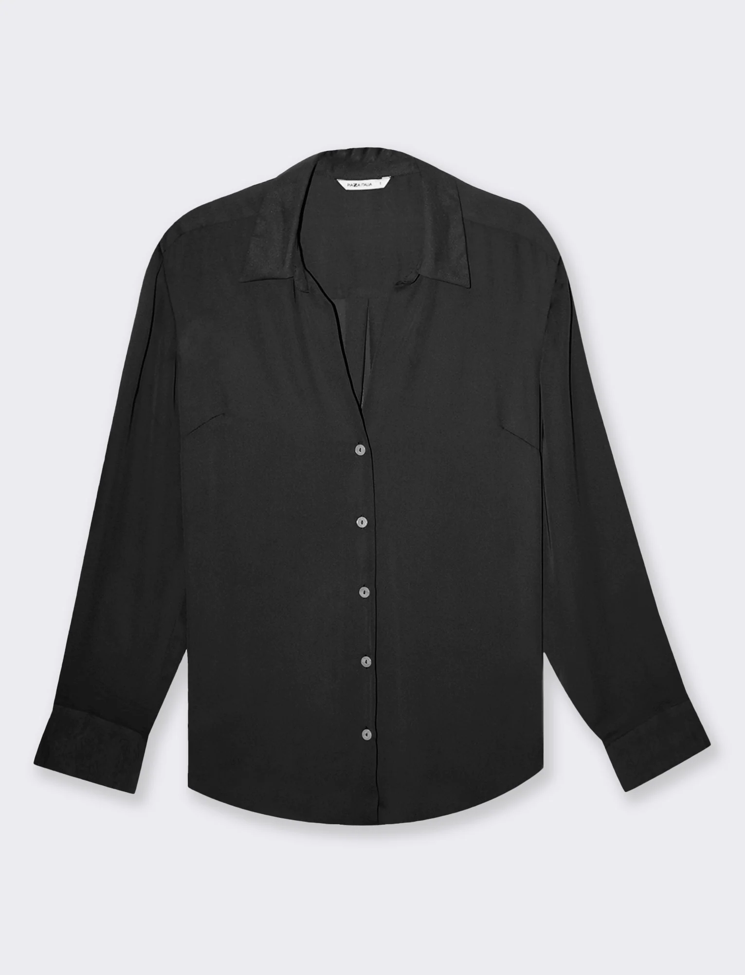 Camicia con spacchi sui fianchi da donna - Nero