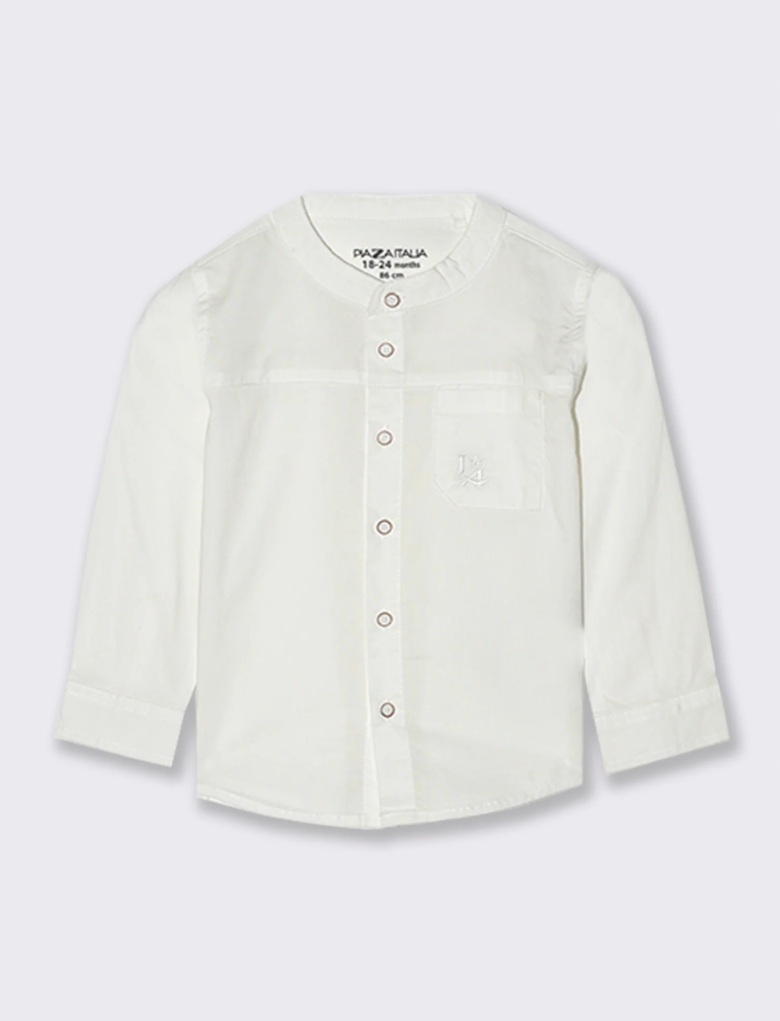 Camicia con taglio e tasca - Bianco latte
