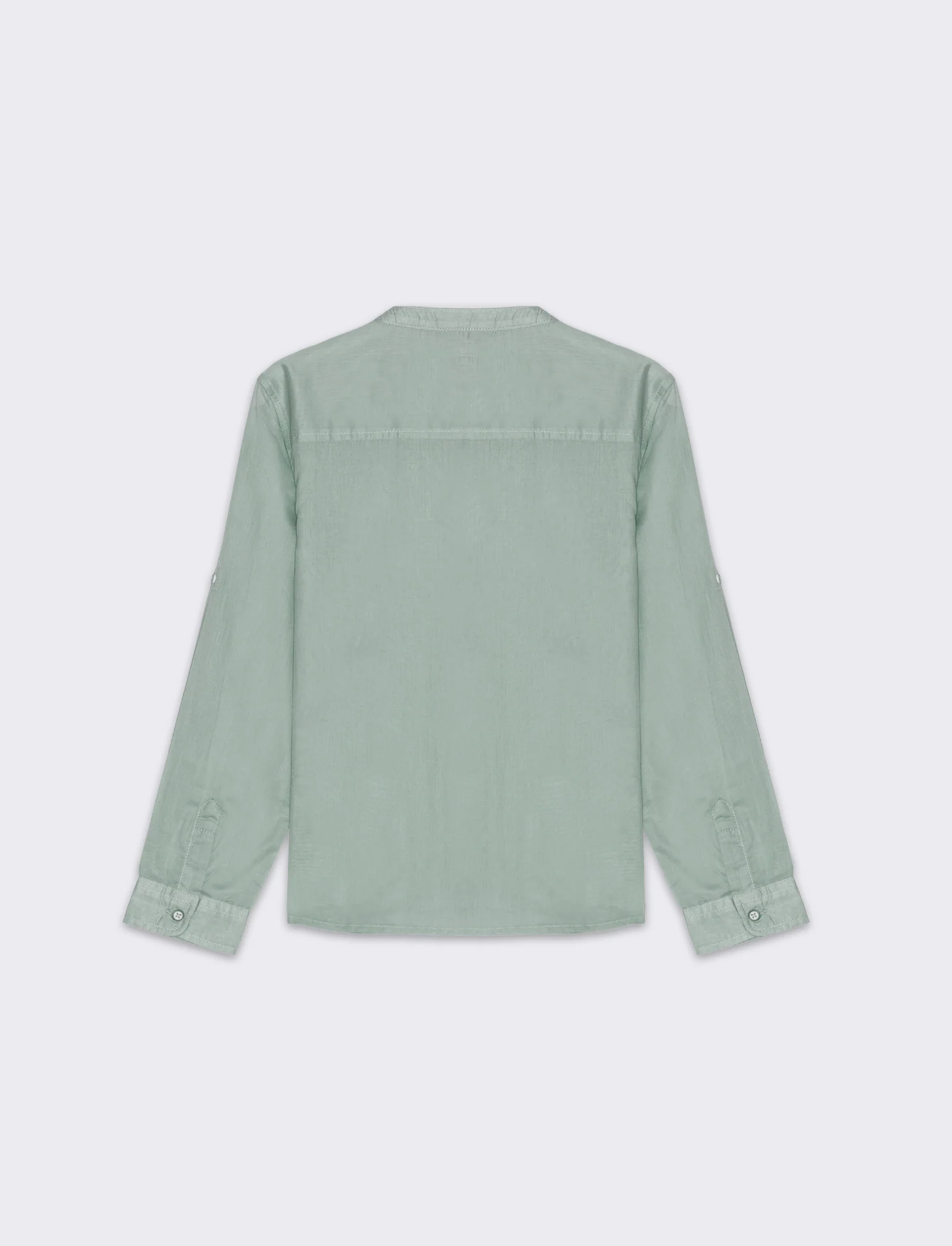 Camicia con taschino da bambino - Verde salvia - Image 2