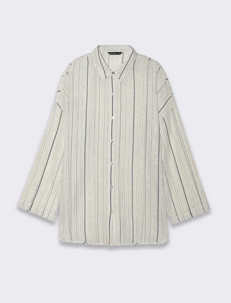 CAMICIA CON TESSUTO CON FILO EFFETTO METALLO - var 1 - Image 2