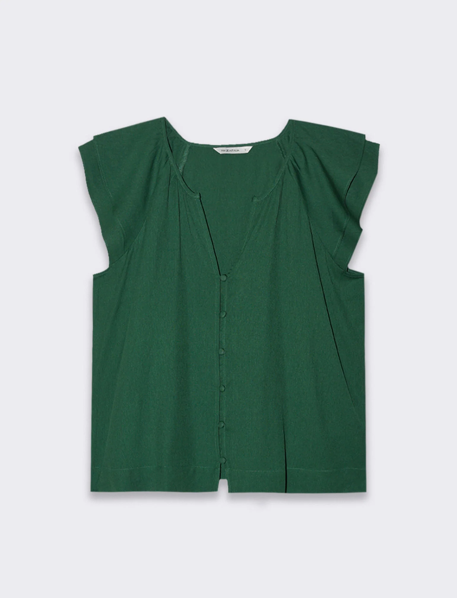 Camicia con volant da donna - Verde - Image 4