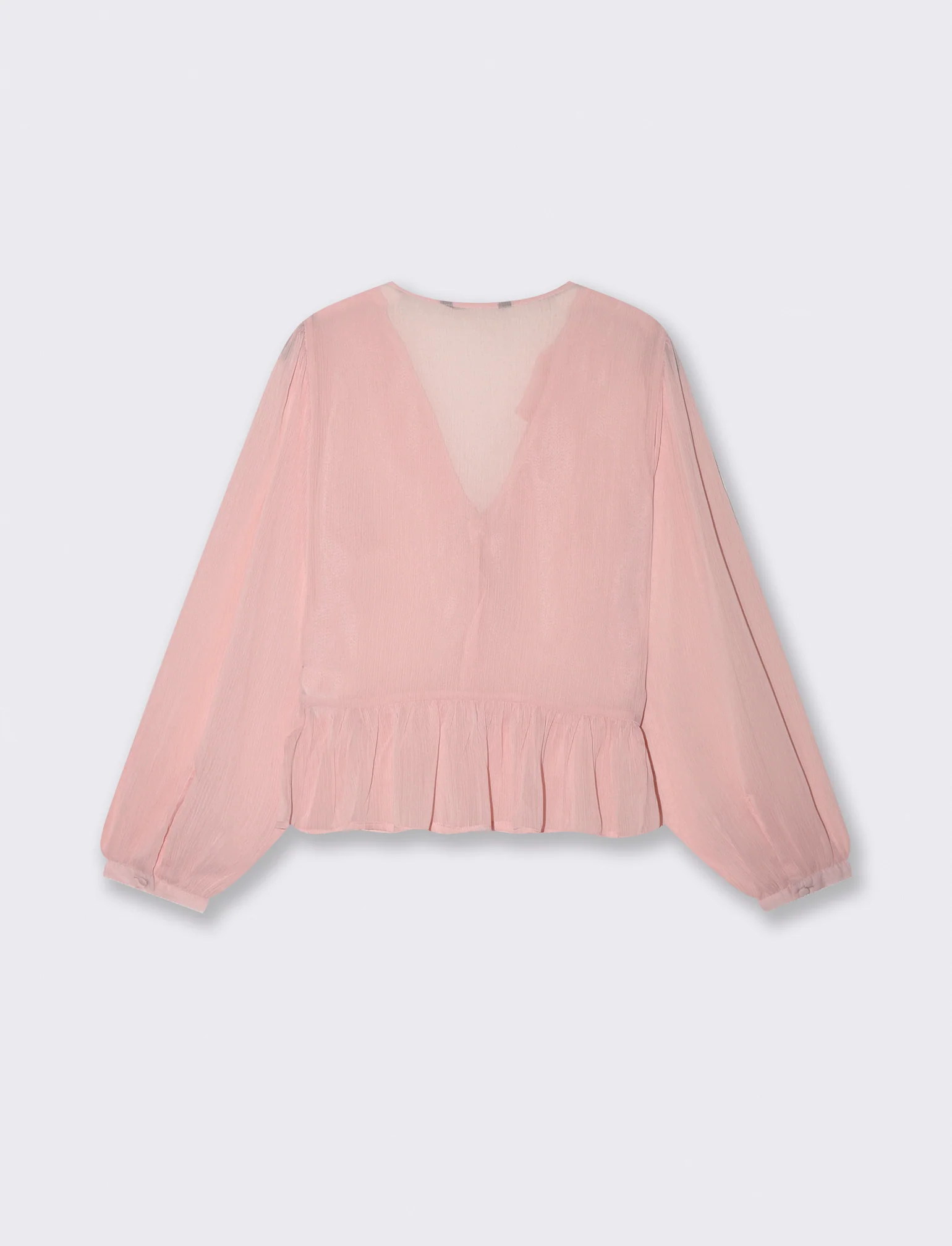 CAMICIA CON VOLANT - Rosa polvere - Image 2