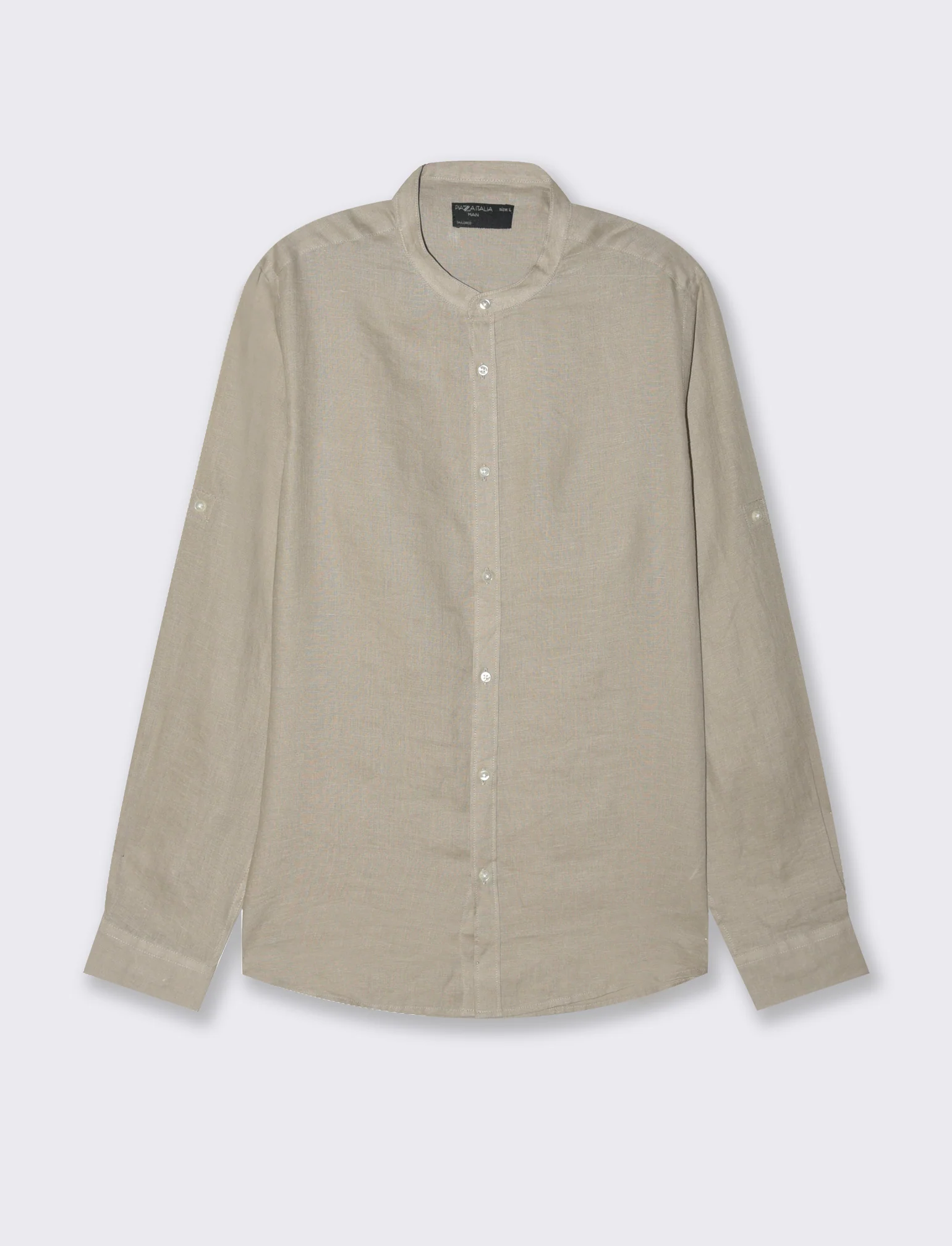 Camicia coreana 100% lino da uomo - Beige - Image 4
