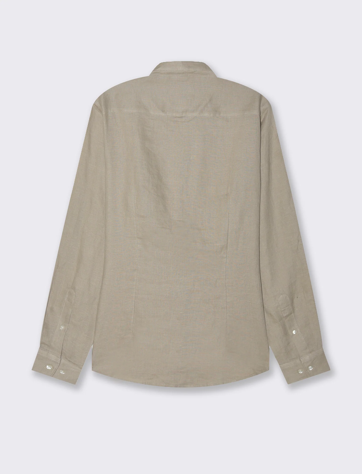 Camicia coreana 100% lino da uomo - Beige - Image 5