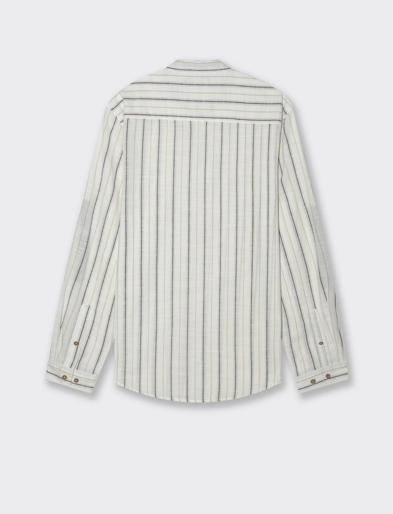 Camicia coreana a righe da uomo - Bianco - Image 2