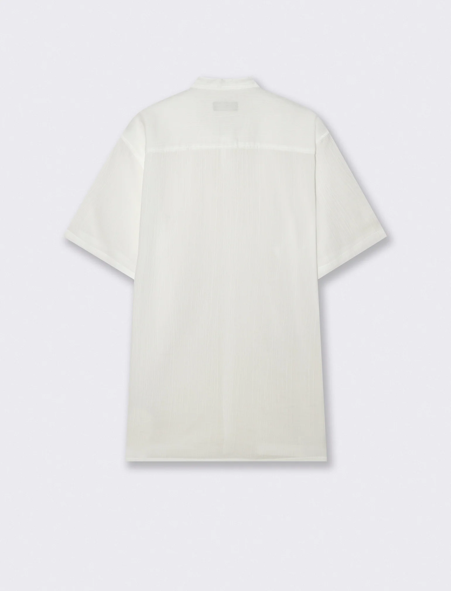 Camicia coreana effetto crepe cotone - Bianco - Image 2