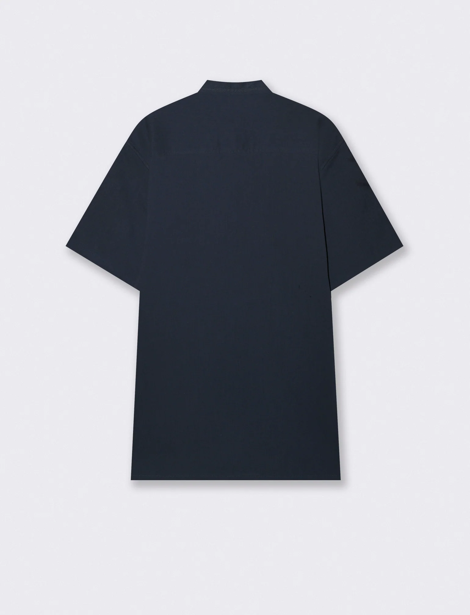 Camicia coreana effetto crepe cotone - Blu - Image 2