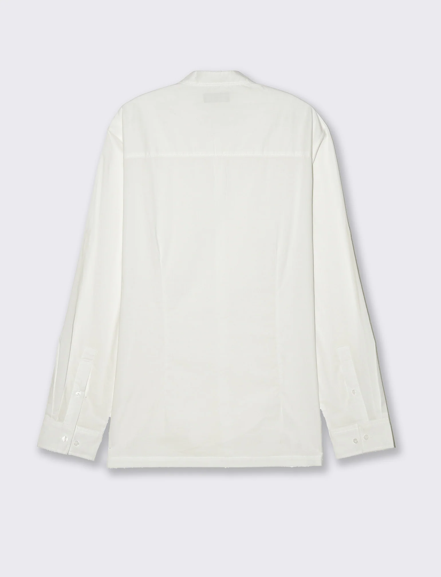 Camicia coreana in voile da uomo - Bianco - Image 2