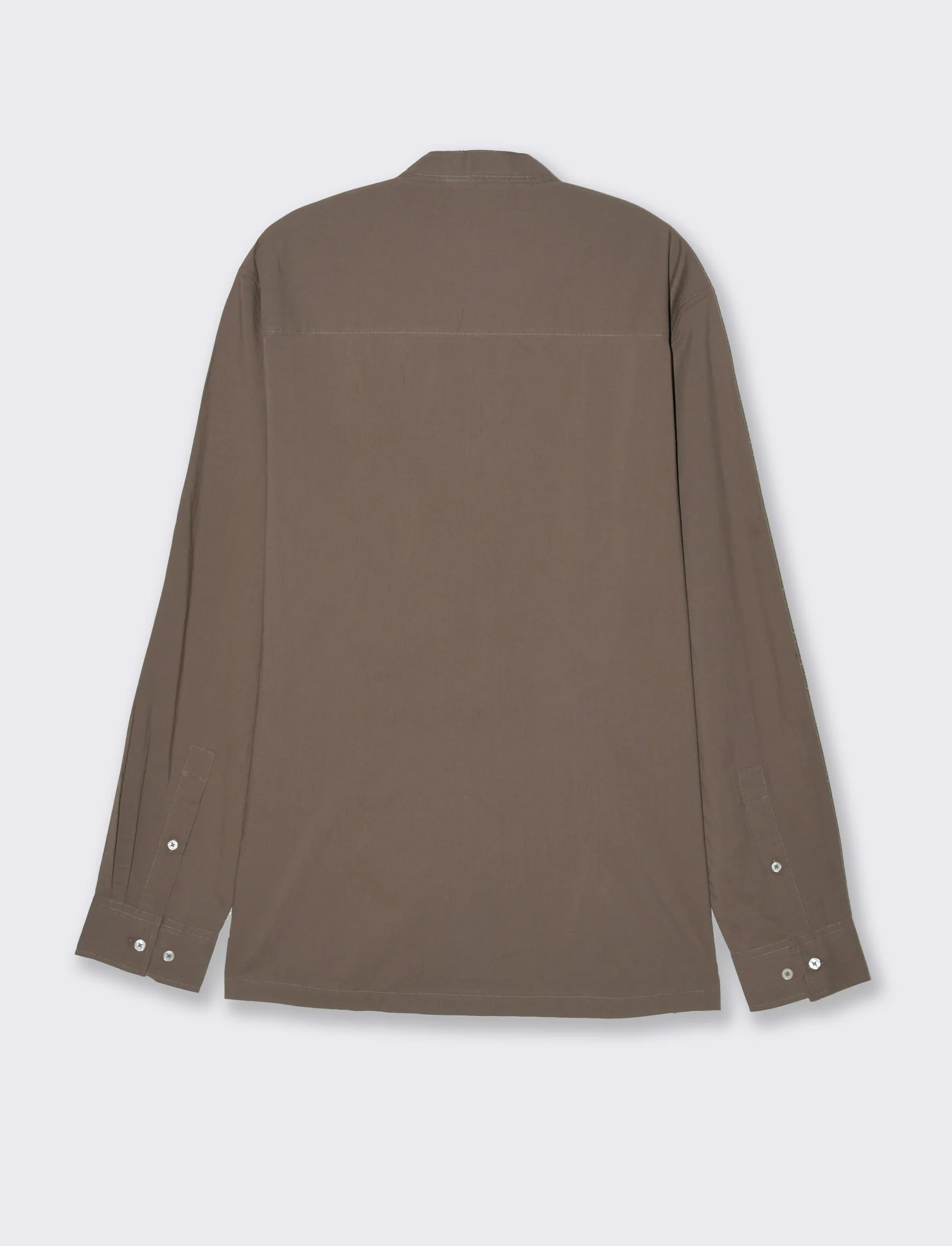 Camicia coreana in voile da uomo - Grigio fango - Image 2