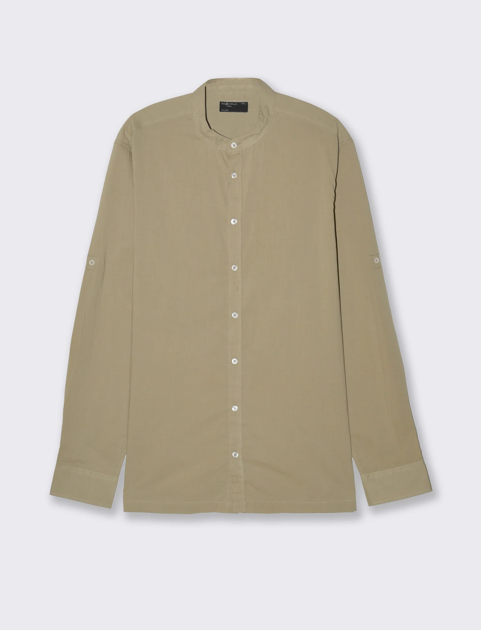 Camicia coreana in voile da uomo - Verde salvia - Image 4
