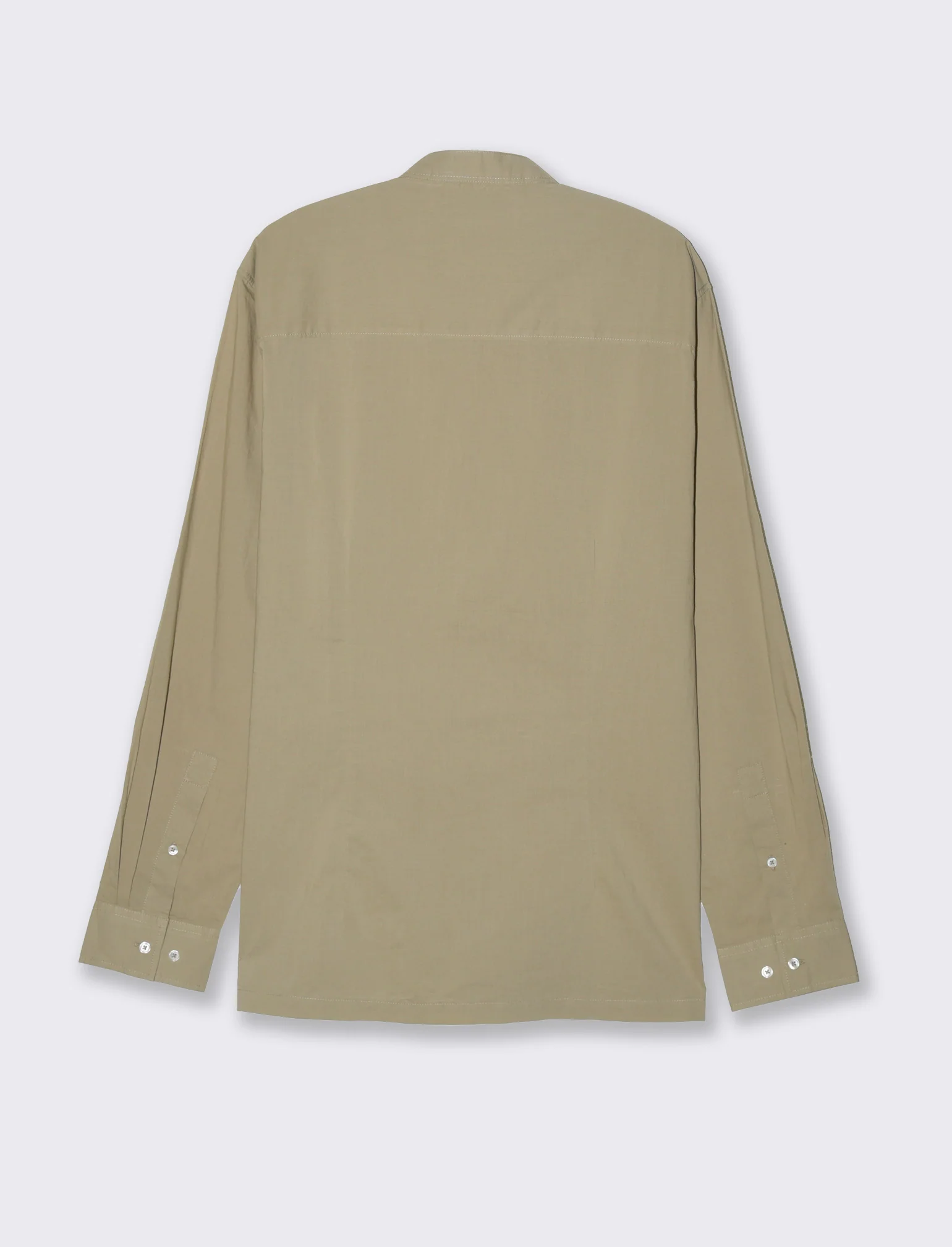 Camicia coreana in voile da uomo - Verde salvia - Image 5