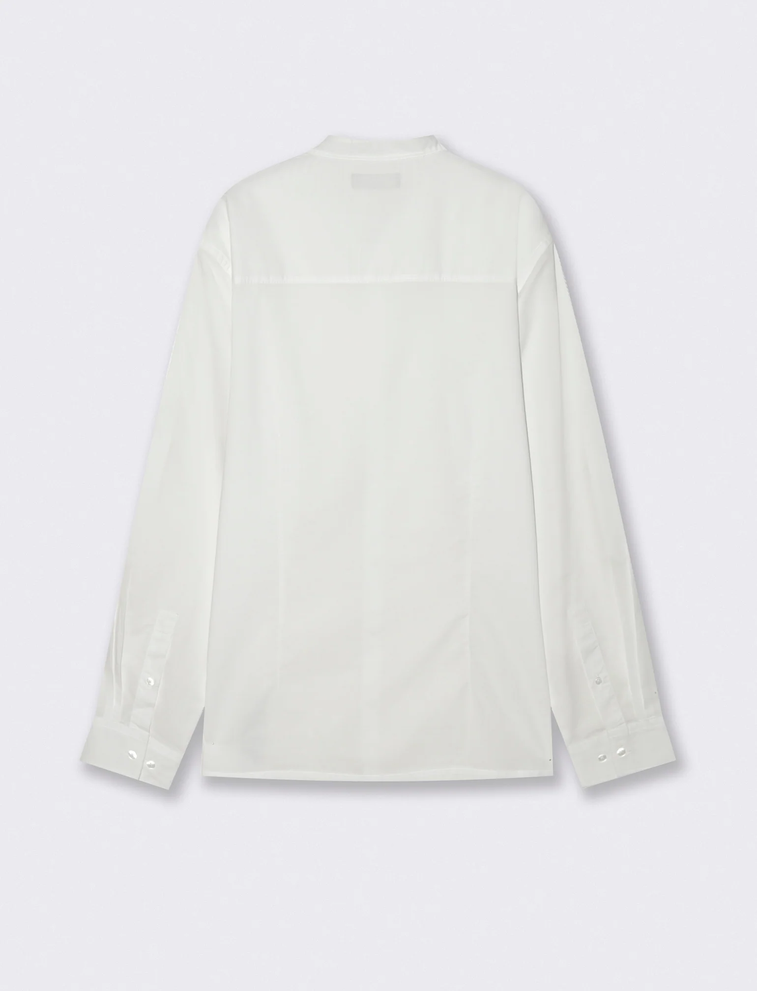 Camicia coreana in voile leggero - Bianco - Image 2