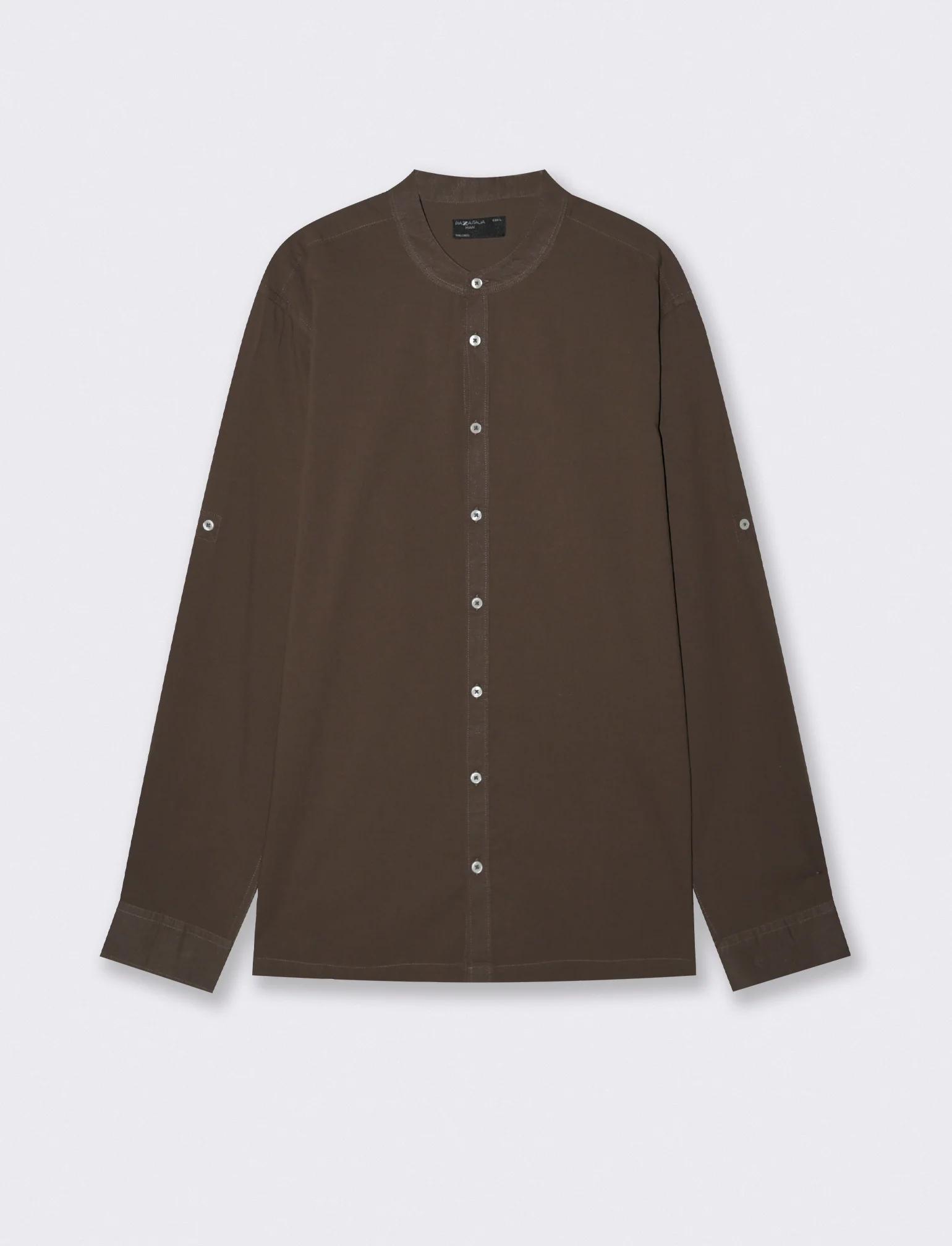 Camicia coreana in voile leggero - Moro